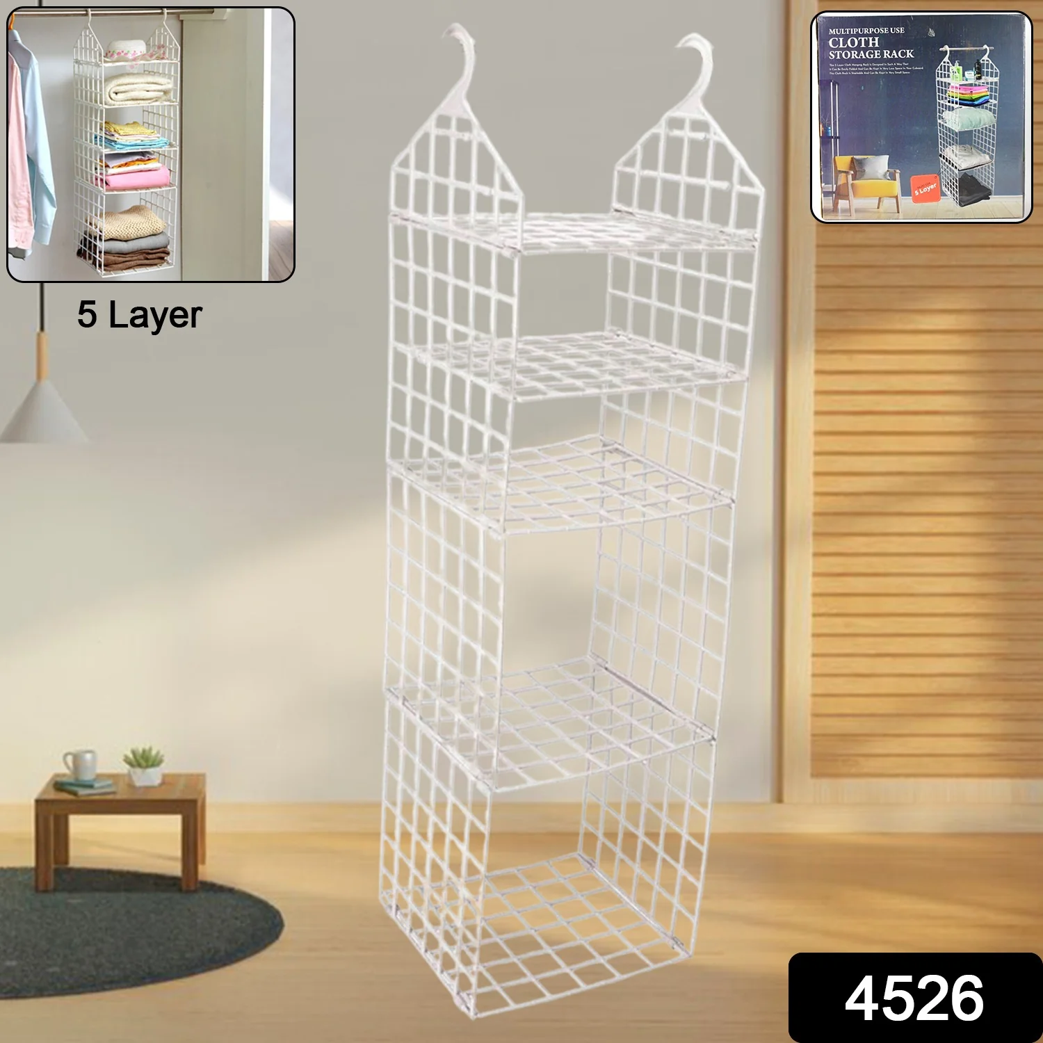 MULTIPURPOSE 5 LAYER FOLDING CLOTHES STORAGE RACKS - Image 2