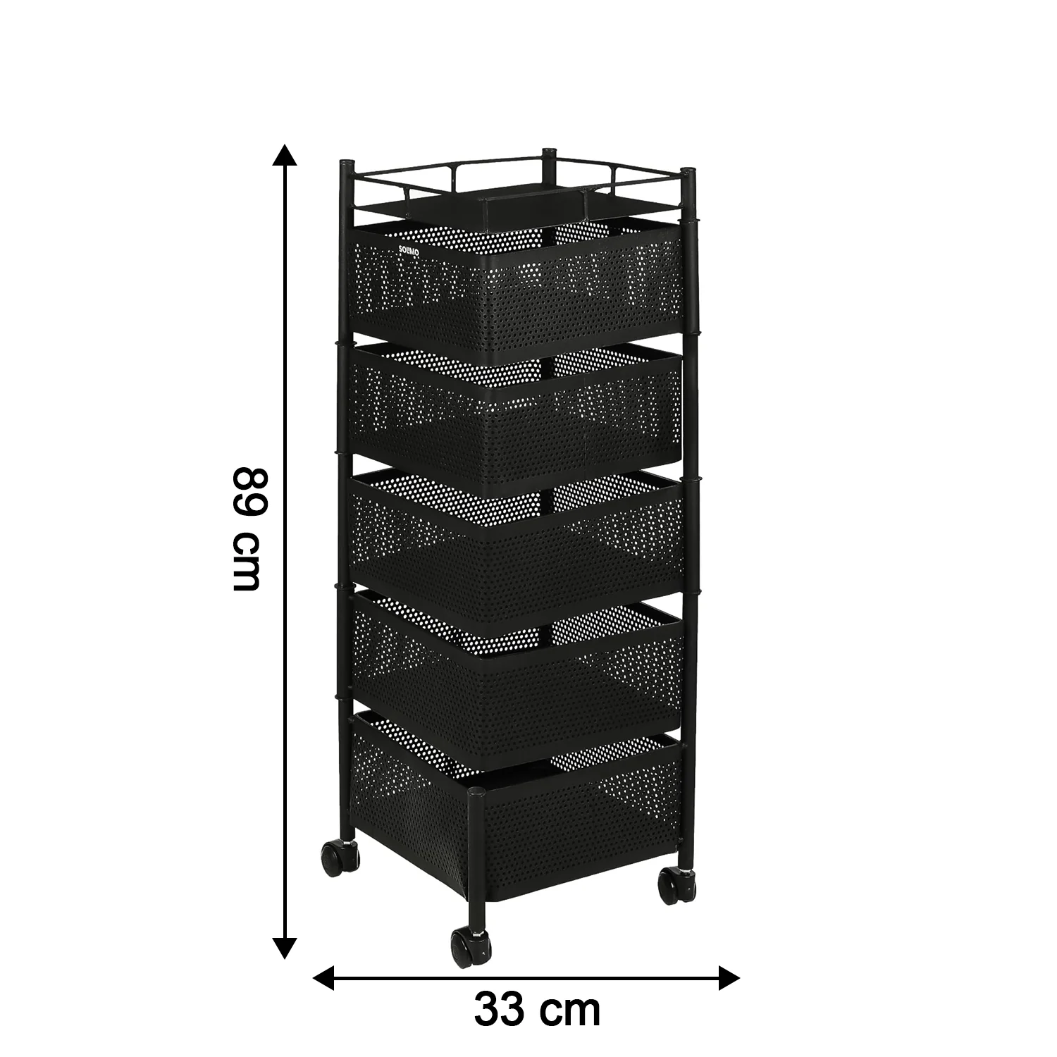 5 Layer Multipurpose Kitchen Storage Trolley with Wheels - Image 3