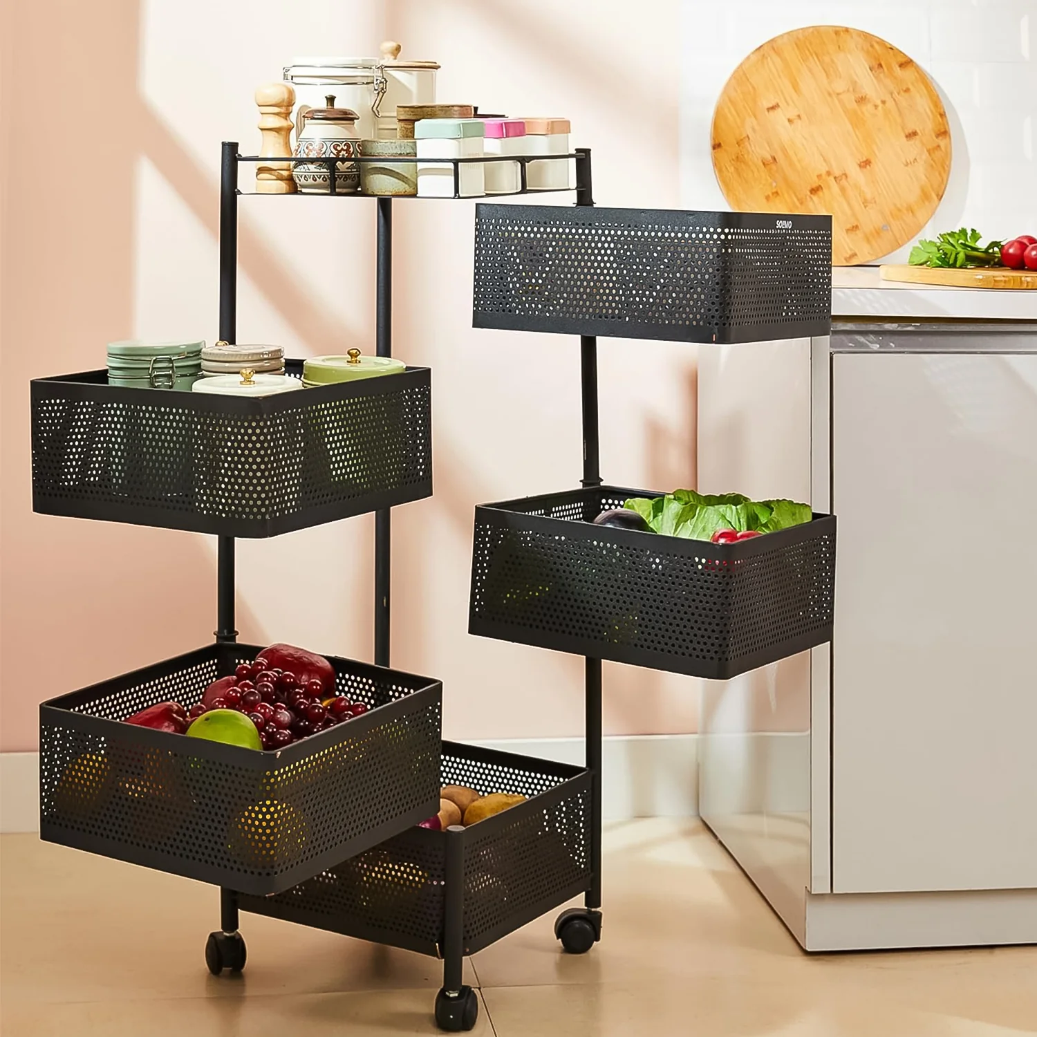 5 Layer Multipurpose Kitchen Storage Trolley with Wheels - Image 4