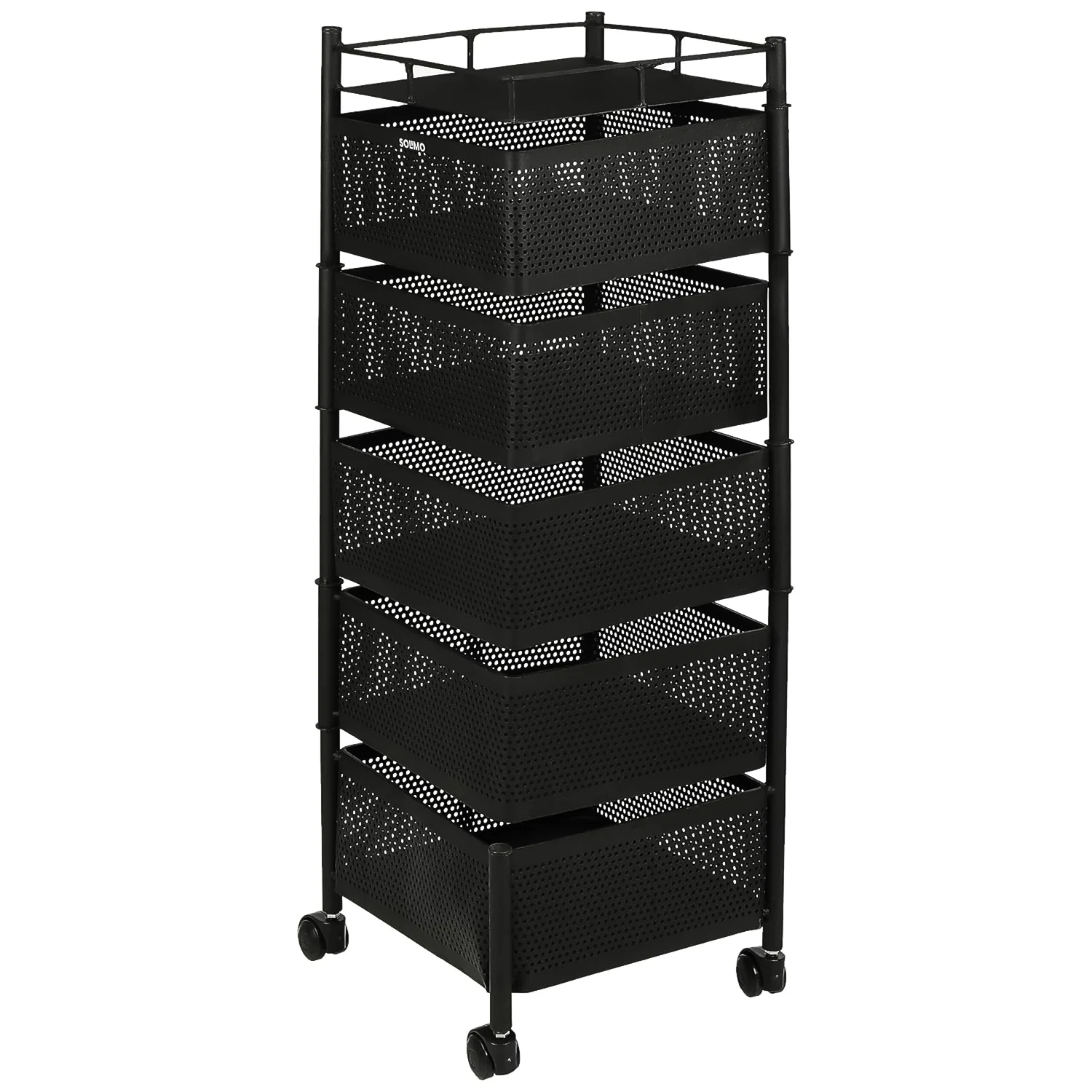 5 Layer Multipurpose Kitchen Storage Trolley with Wheels - Image 5