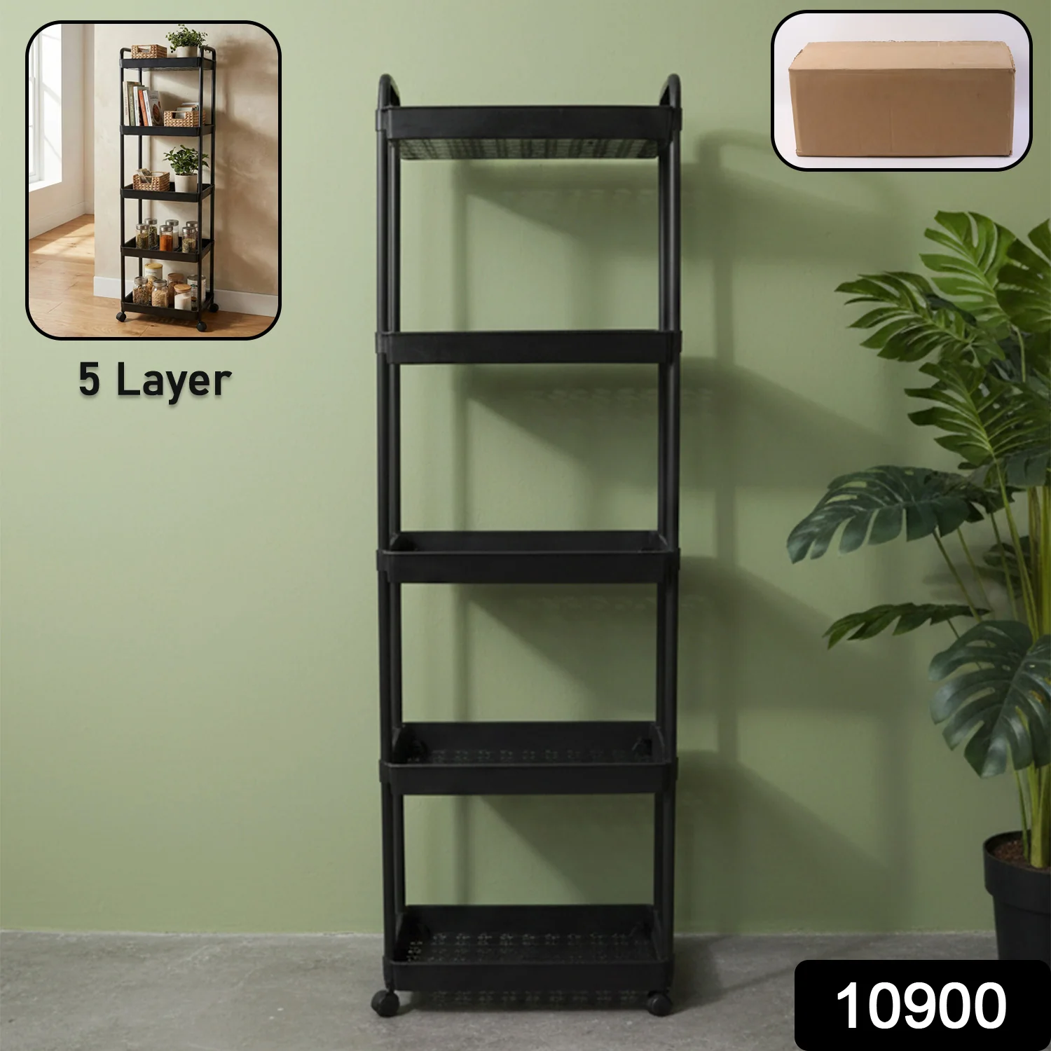 5 Layer Multipurpose Rolling Storage Rack (1 Pc) - Image 2