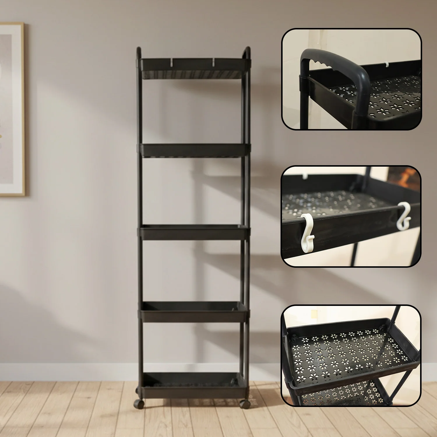 5 Layer Multipurpose Rolling Storage Rack (1 Pc) - Image 4