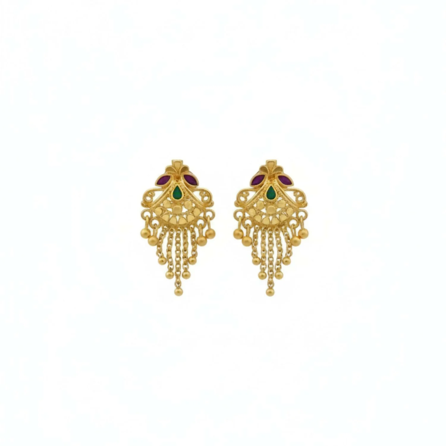 5 Line Side Latkan Golden Earrings with Mina for Women & Girls – Fancy Jewellery Gift - Image 4