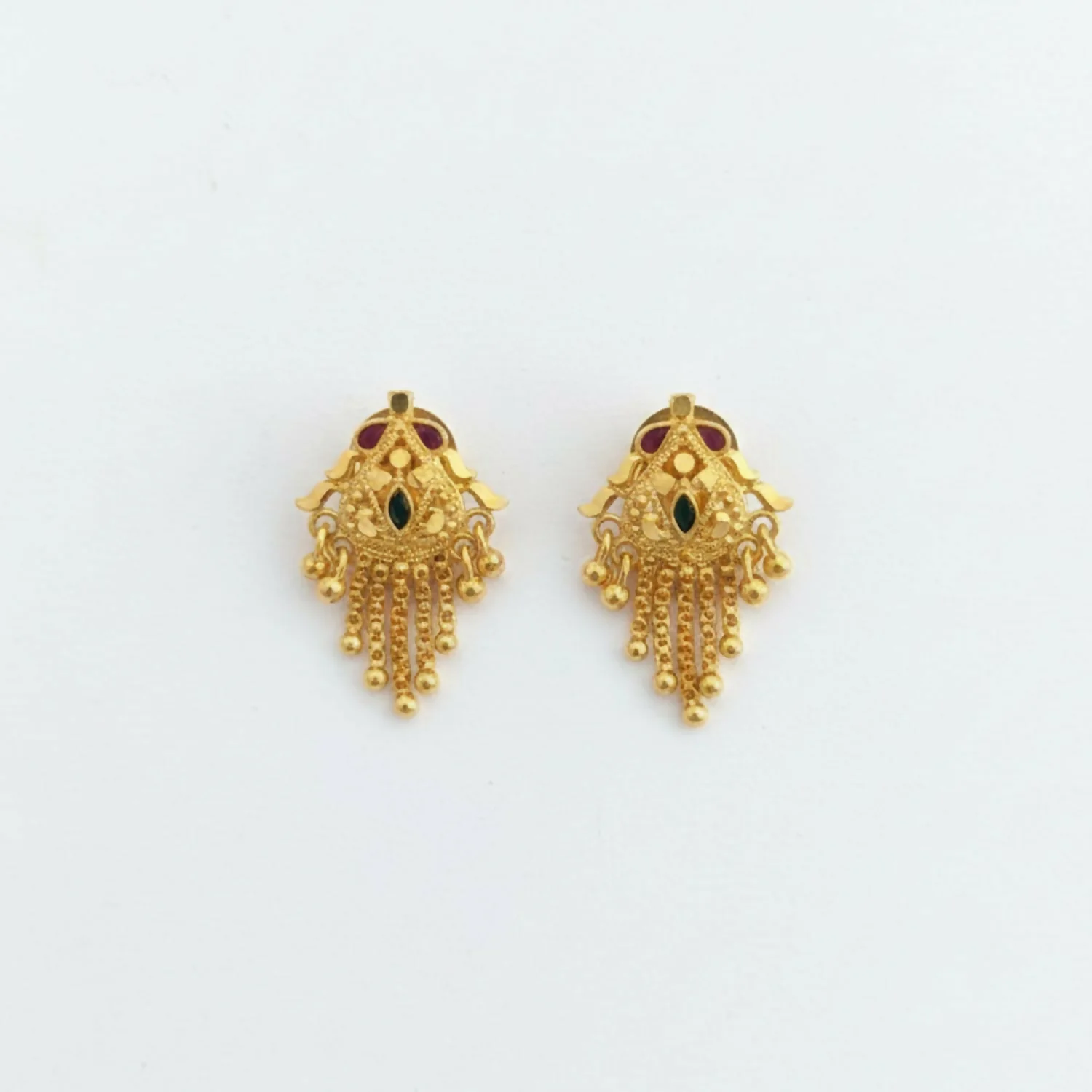 5 Line Side Latkan Golden Earrings with Mina for Women & Girls – Fancy Gift - Image 4