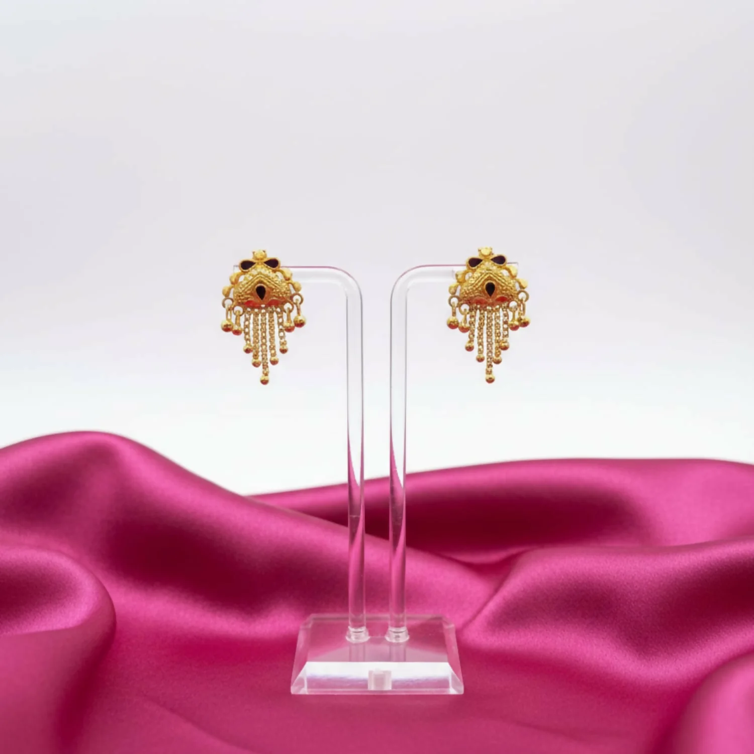 5 Line Side Latkan Golden Earrings with Mina for Women & Girls – Fancy Jewellery Gift - Image 3