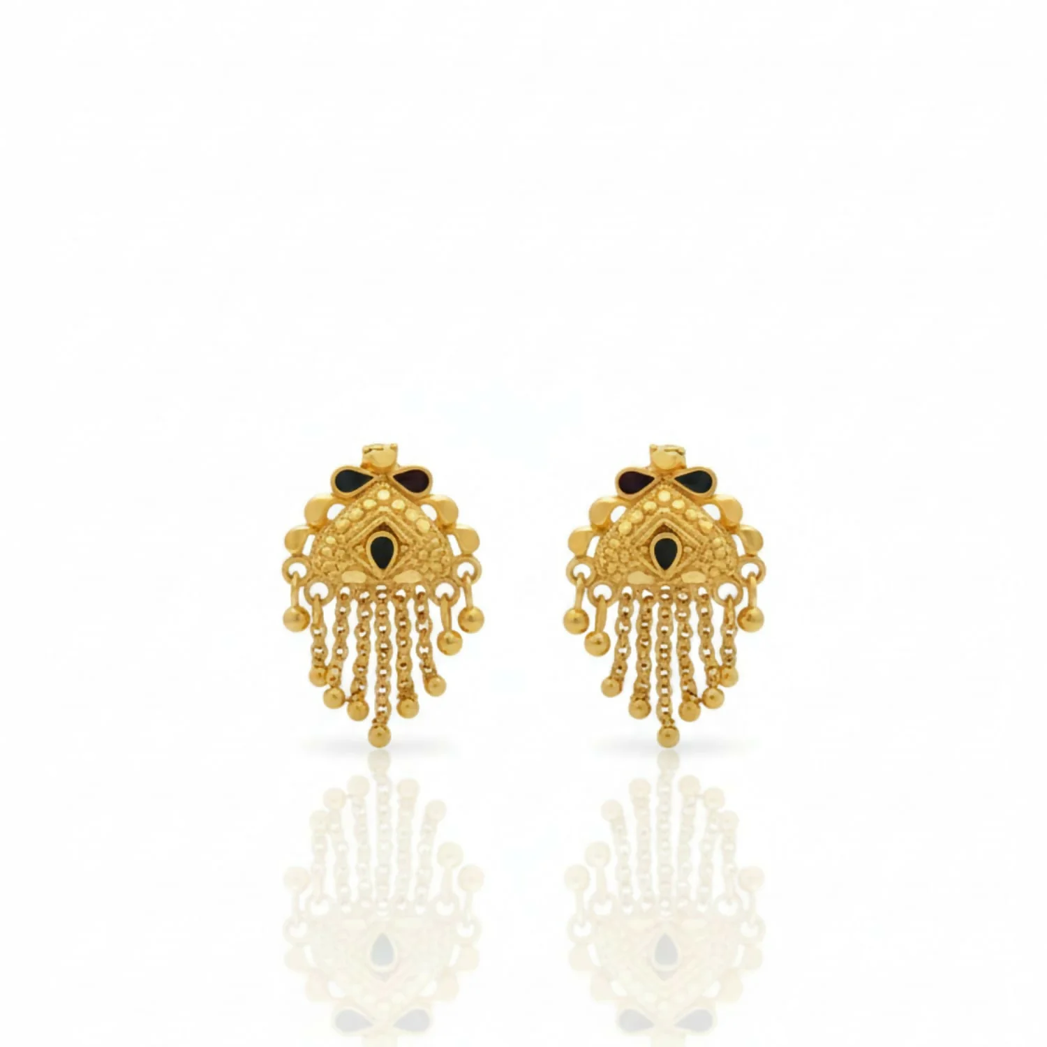 5 Line Side Latkan Golden Earrings with Mina for Women & Girls – Fancy Jewellery Gift - Image 4
