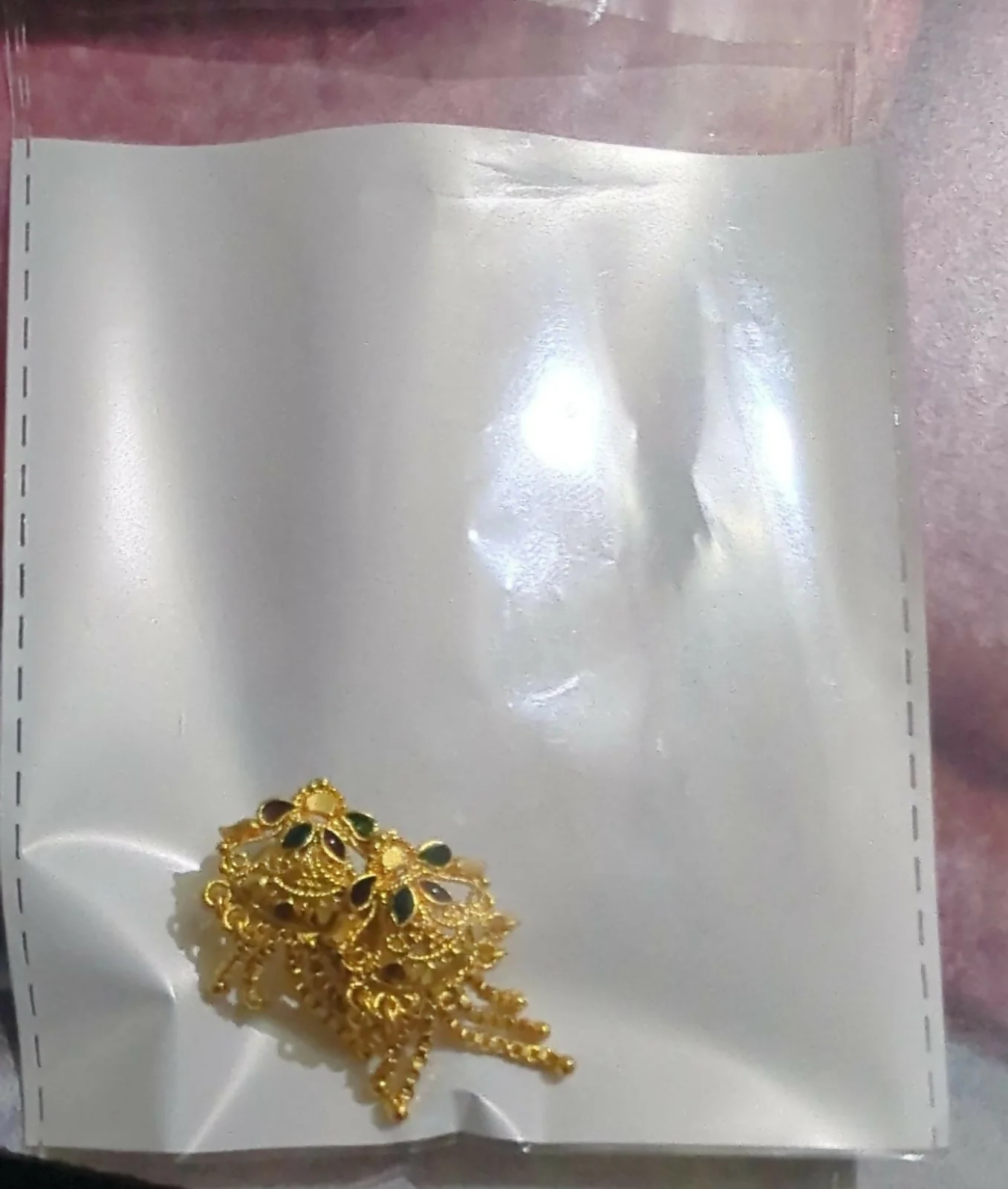 5 Line Side Latkan Golden Earrings with Mina for Women & Girls – Fancy Gift - Image 5