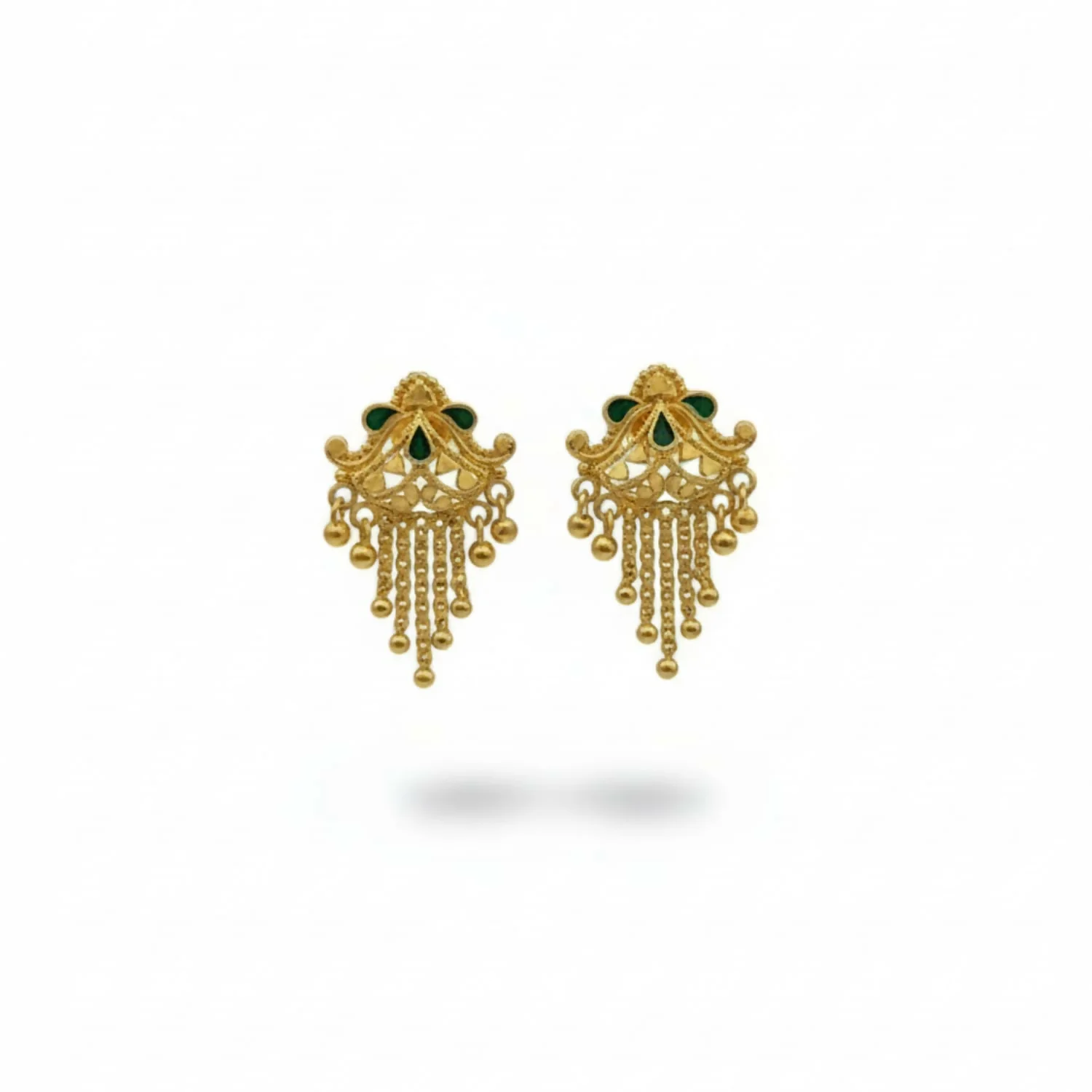 5 Line Side Latkan Golden Earrings with Mina for Women & Girls – Fancy Jewellery Gift - Image 4