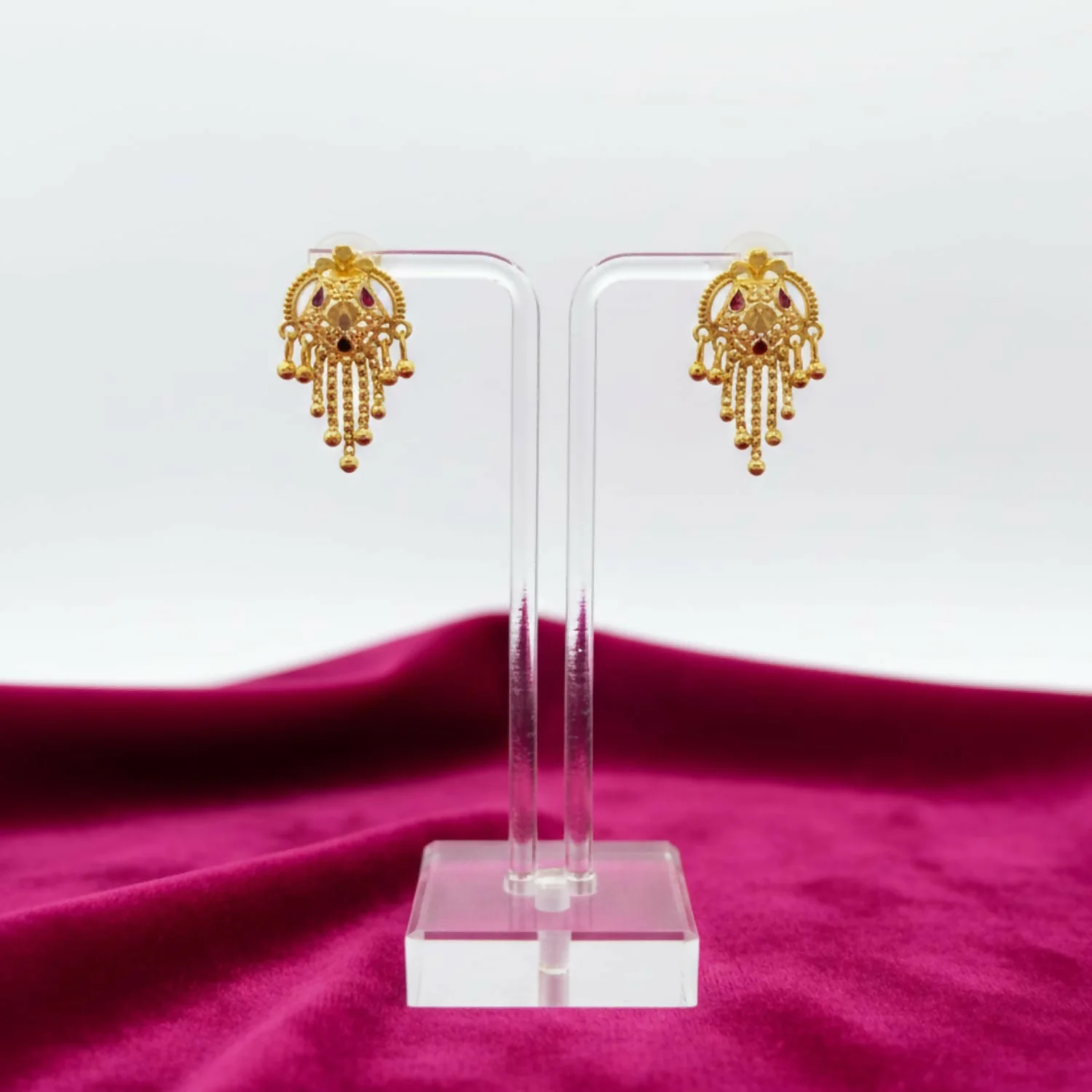 5 Line Side Latkan Golden Earrings for Women & Girls – Fancy Traditional Mina Gift - Image 3