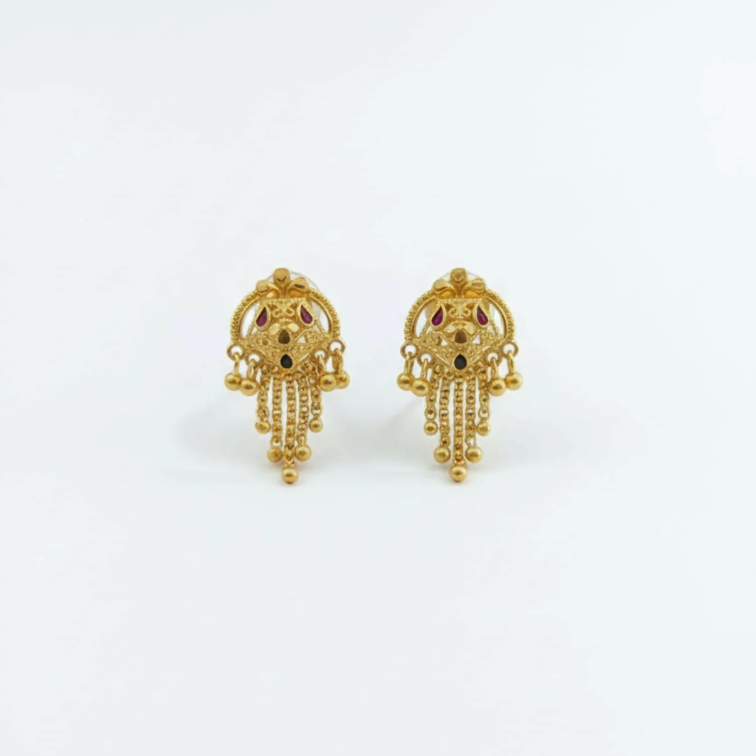 5 Line Side Latkan Golden Earrings for Women & Girls – Fancy Traditional Mina Gift - Image 4