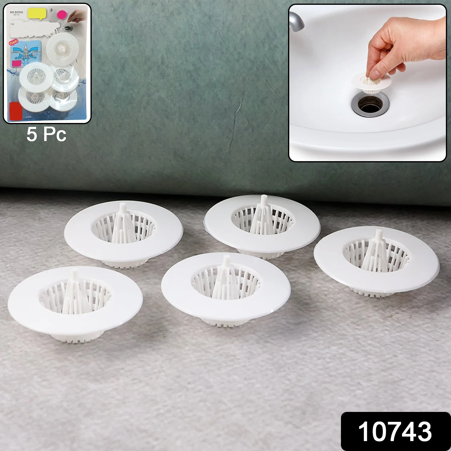 5 Pcs Multipurpose Sink Drain Hair Catcher & Strainer Filter (30~45 mm) - Image 2