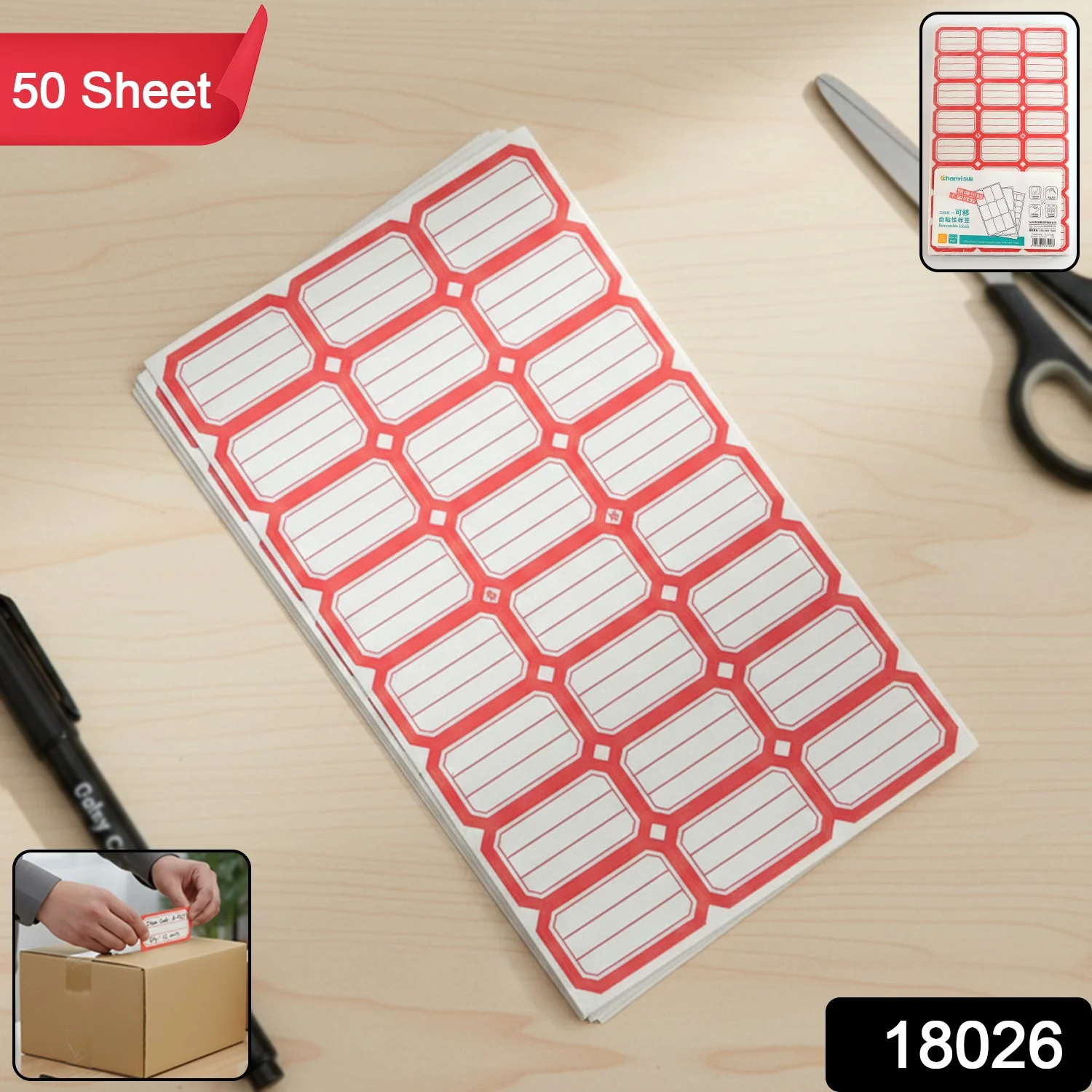 50 Sheets Self-Adhesive Label Stickers - Image 2