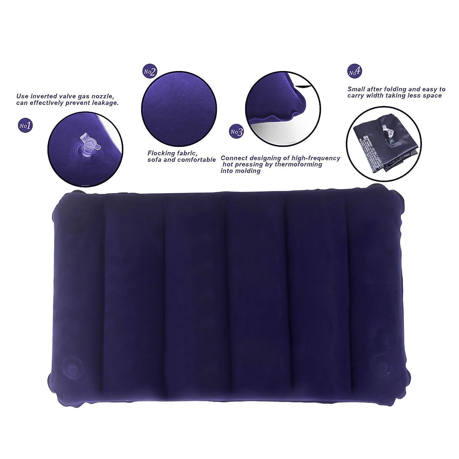 Velvet Air Inflatable Travel Pillow (Blue) - Image 5