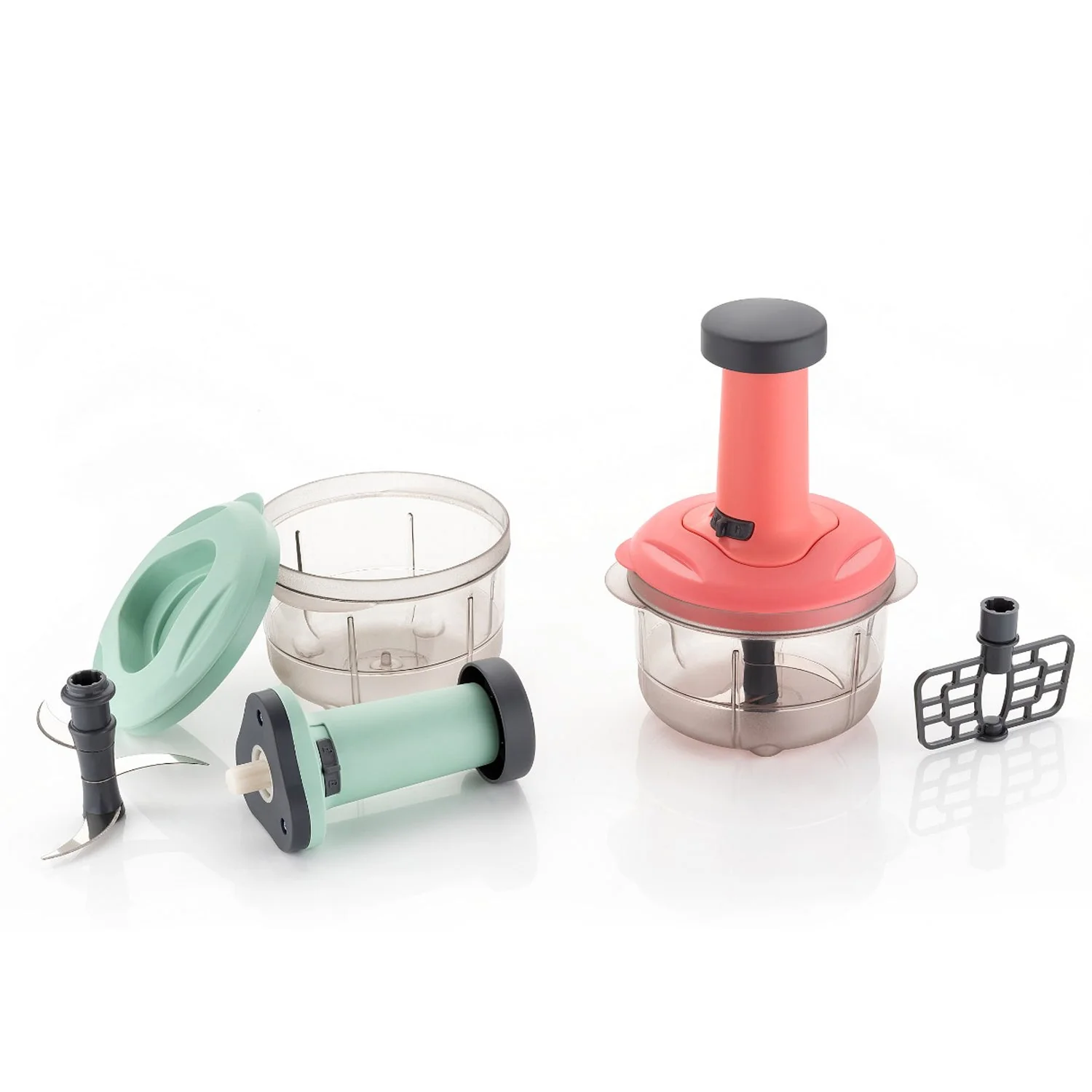 2-in-1 Push Chopper 800ml with Stainless Steel Blade for Quick Food Prep - Image 3