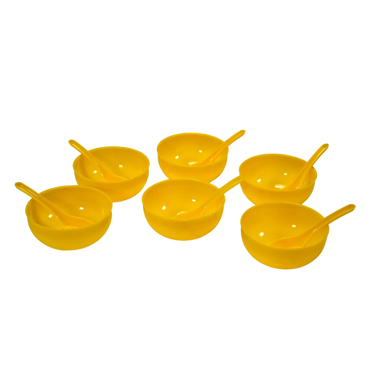 Plastic Soup Bowl & Spoon Set for Kitchen (6-Pcs) - Image 9