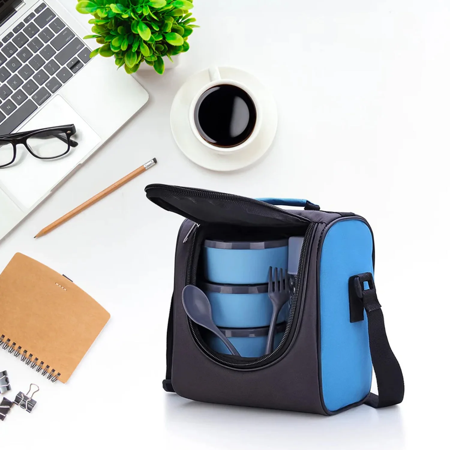All-in-One Lunch Box with Fabric Bag for Office & School - Image 4