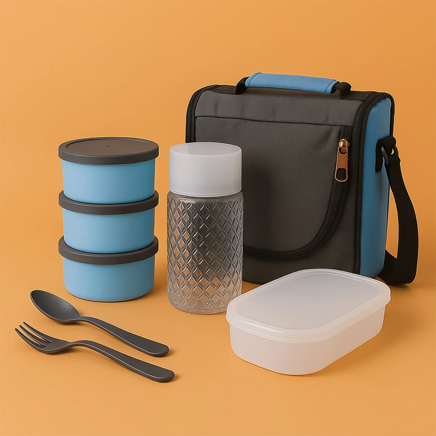 All-in-One Lunch Box with Fabric Bag for Office & School - Image 5
