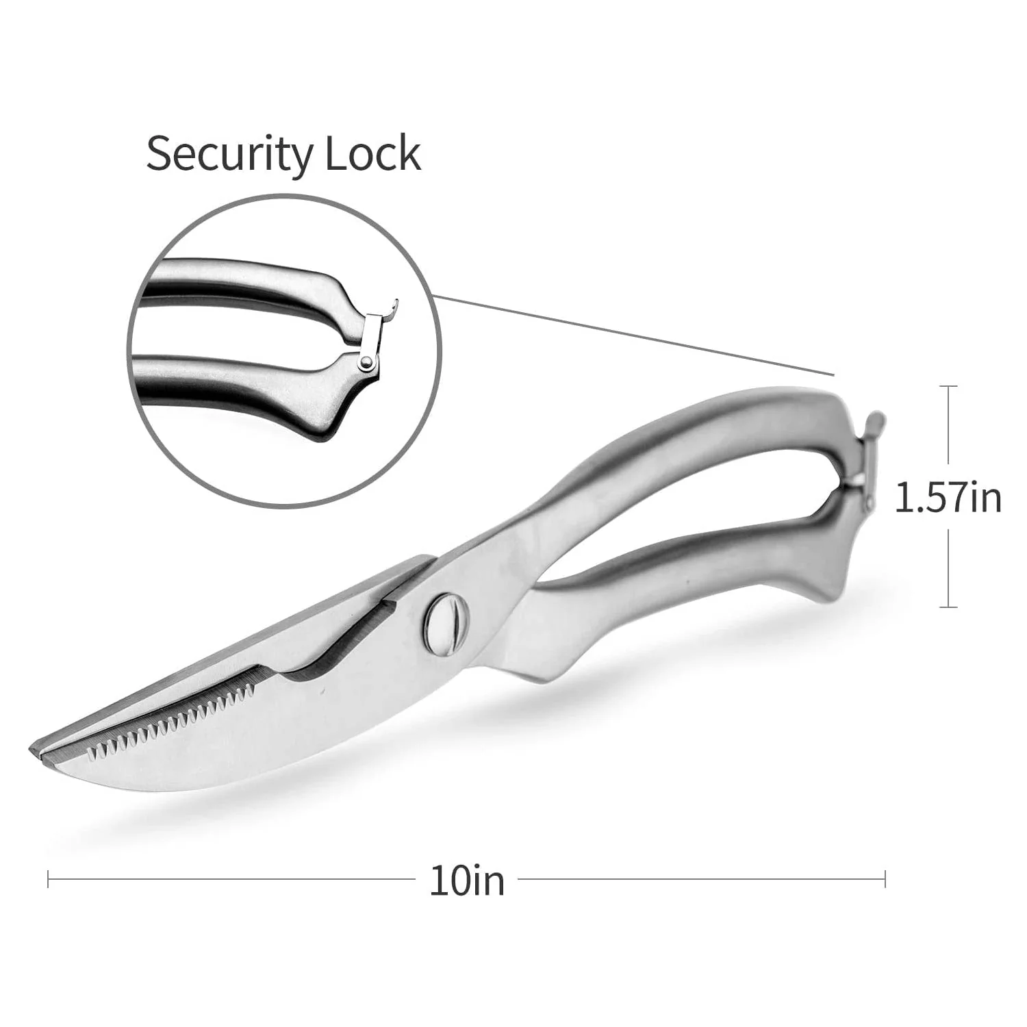 Heavy Duty Stainless Steel Poultry Shears, Premium Ultra Sharp Spring-Loaded Kitchen - Image 5
