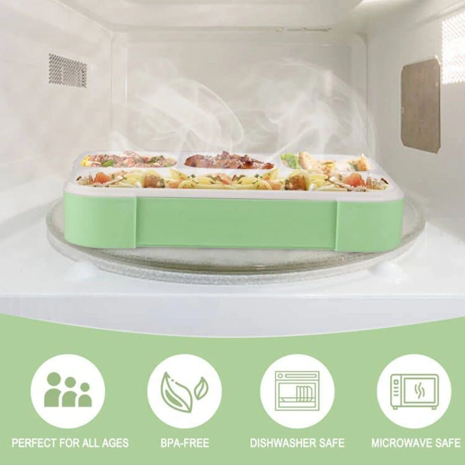 Leak-Proof Lunch Box with 4 Compartments for School & Office Use - Image 8