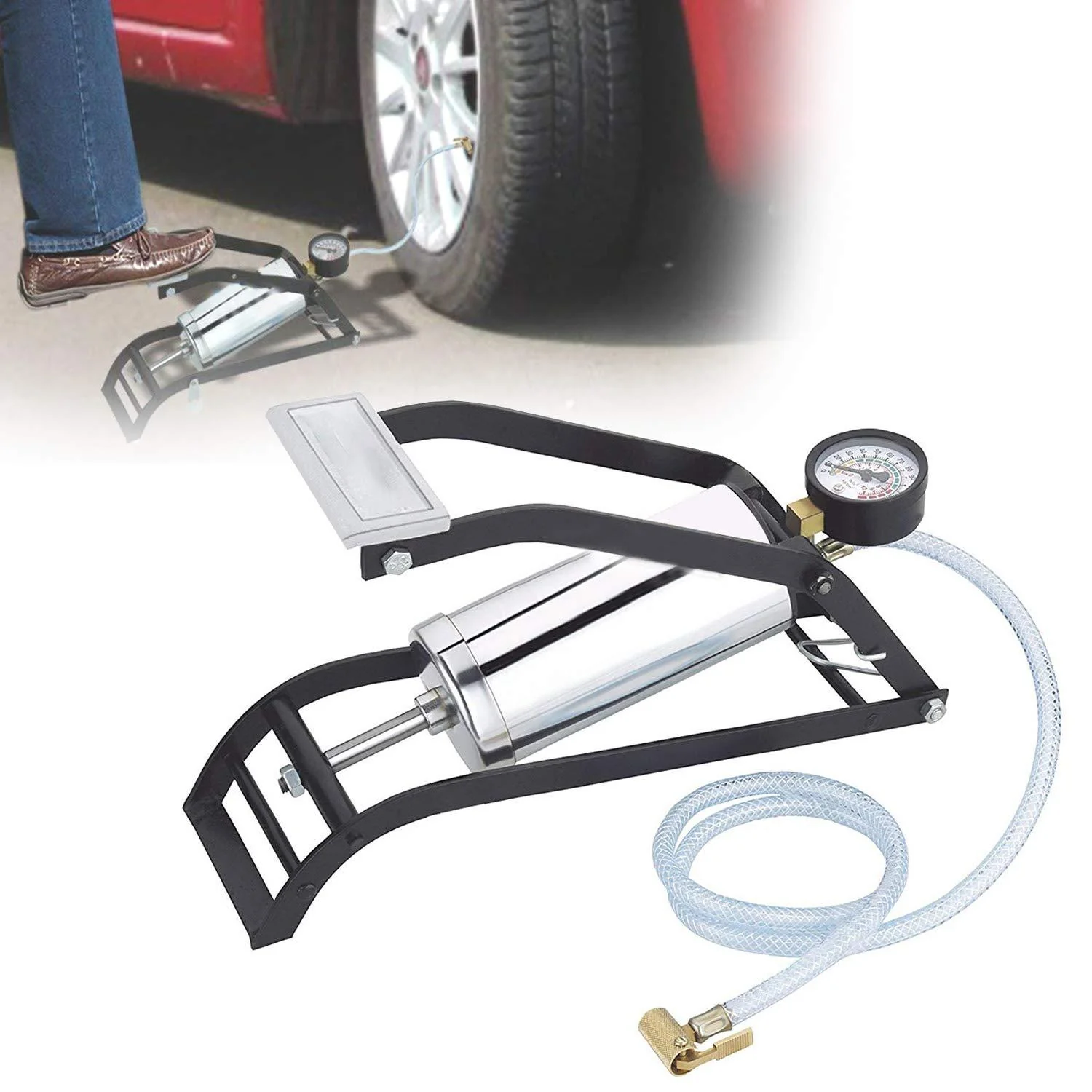Heavy Duty Steel Foot Pump for Bike, Car, Cycle & More Vehicles - Image 4