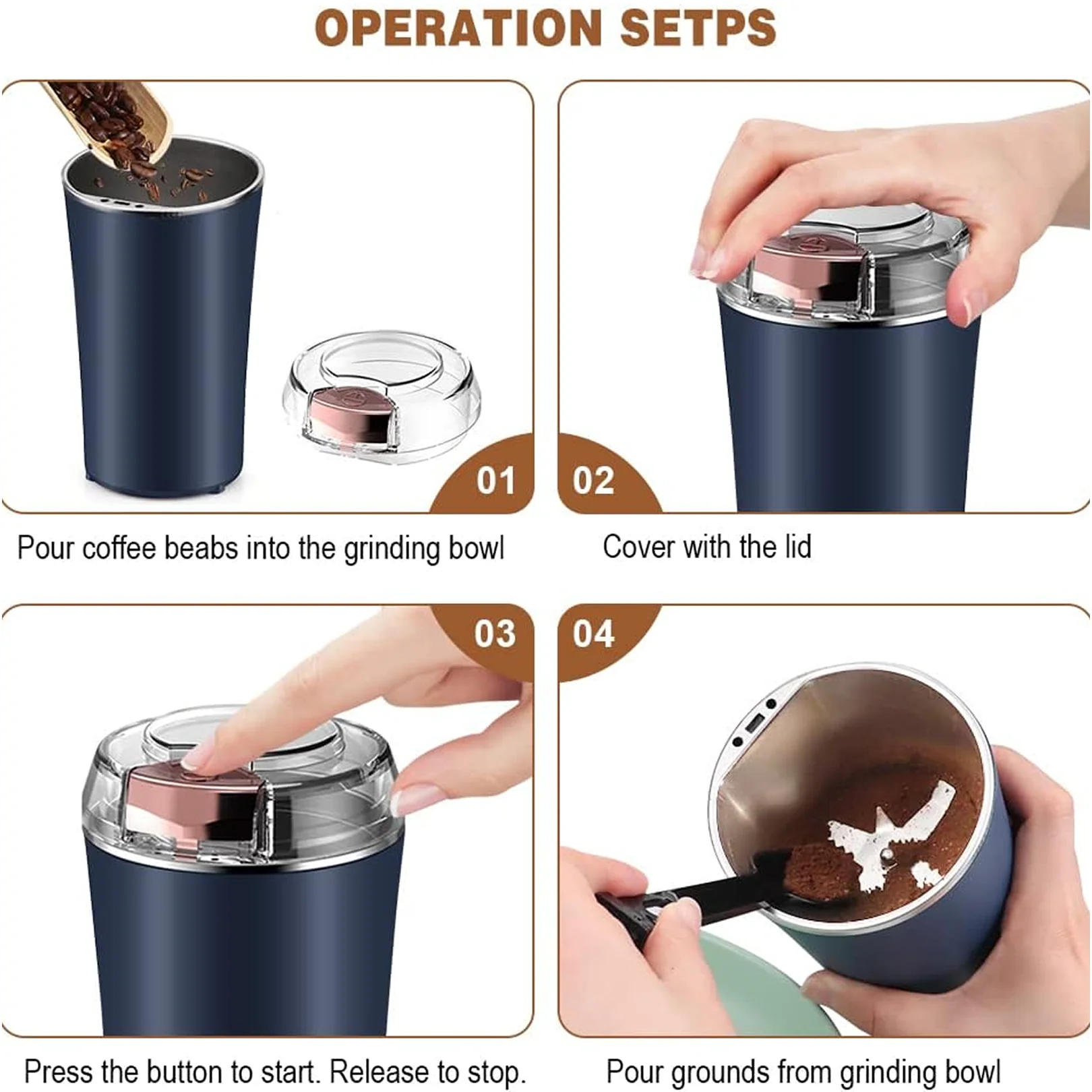 Portable 4-Blade Mini Grinder & Blender for Home & Office - Image 5