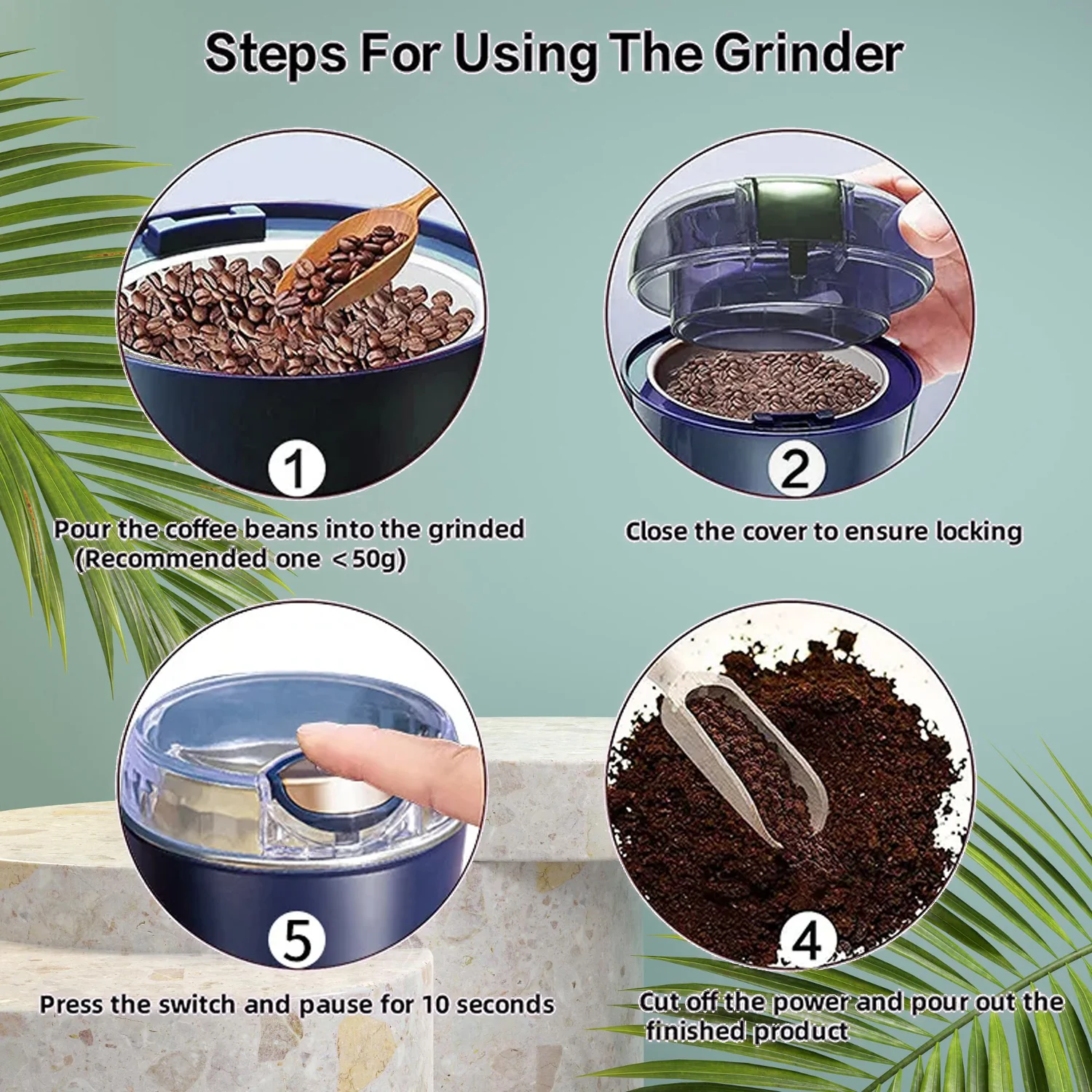 Portable 4-Blade Mini Grinder & Blender for Home & Office - Image 9