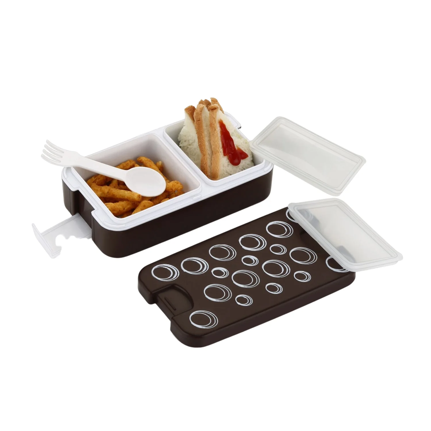 Airtight Lunch Box – 2-Compartment Leak-Proof Food-Grade Box with Spoon - Image 3
