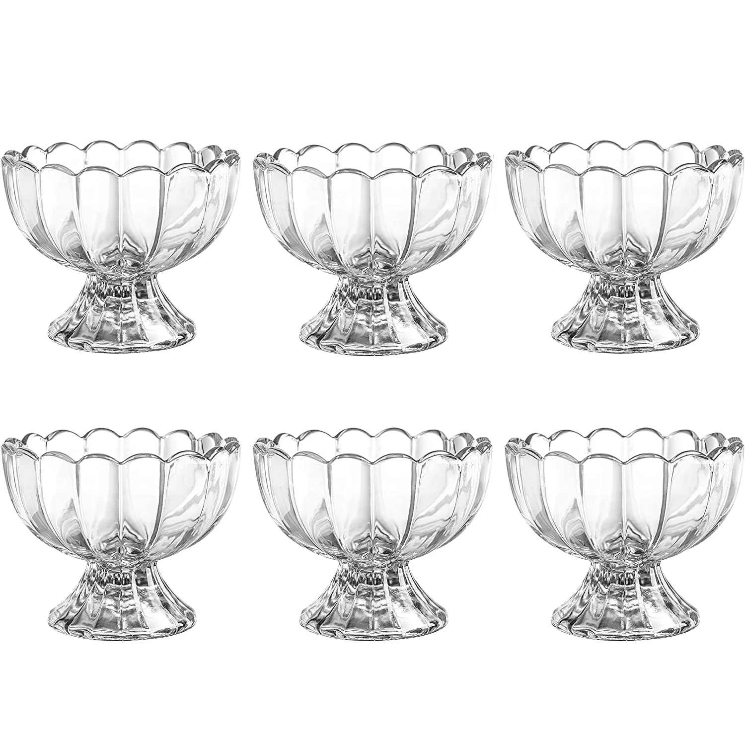 Serving Dessert Bowl Set - 6pcs Ice Cream, Salad, and Fruit Bowls (Brown Box) - Image 5
