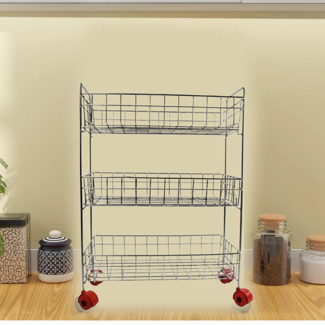 3-Tier Stainless Steel Kitchen Trolley - Image 11