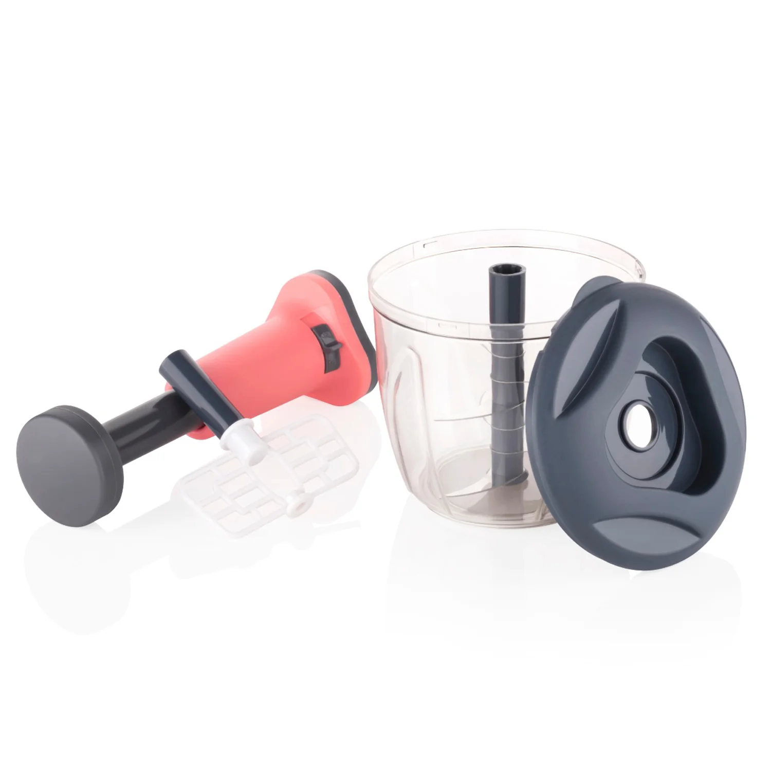 1100 ml 2 in 1 Push Up Chopper with 6 Sharp Blades Vegetable and Fruit Cutter - Image 5