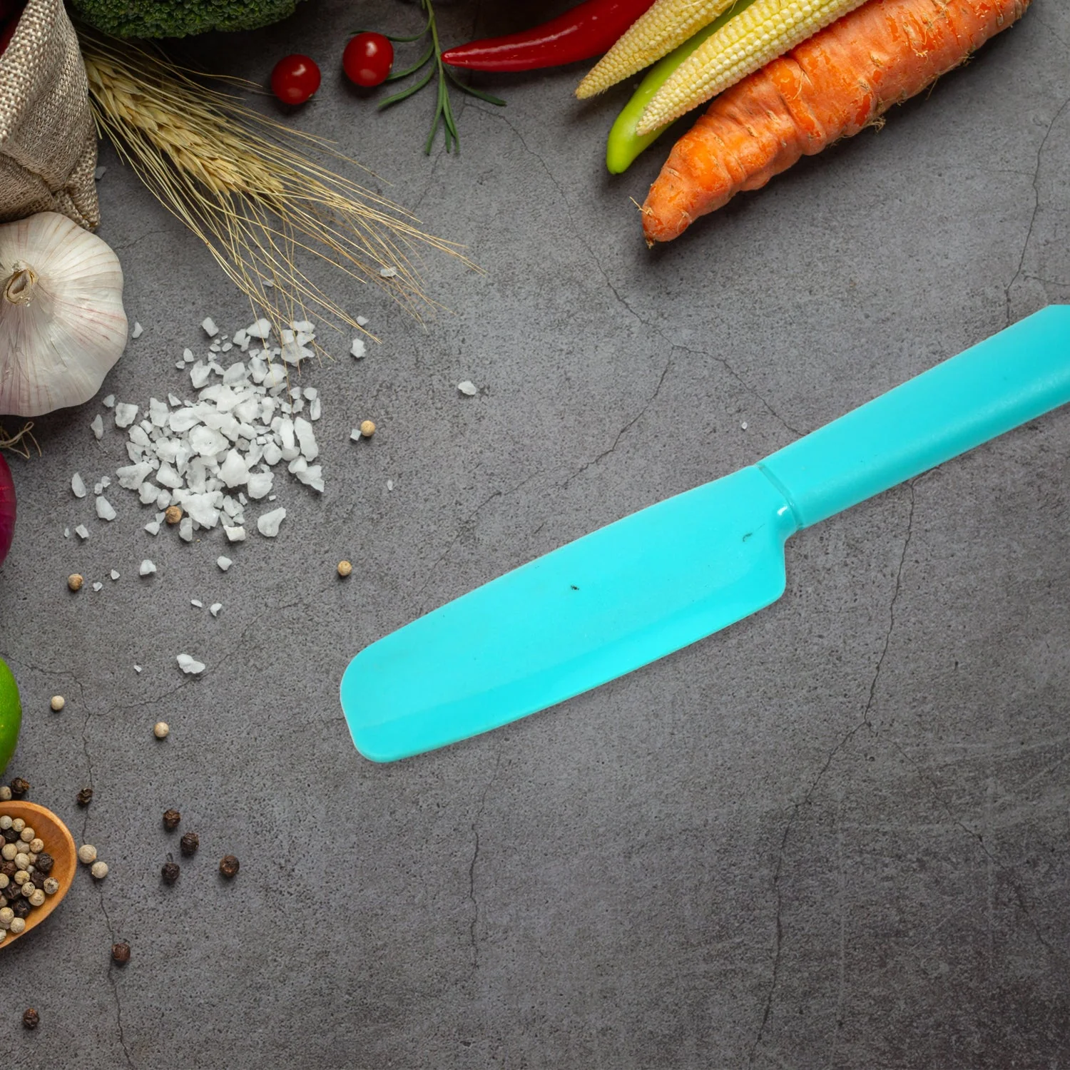 Silicon Non-Stick Heat Resistant Kitchen Spatula & Butter Knife Flexible Rubber Scrapers - Image 5