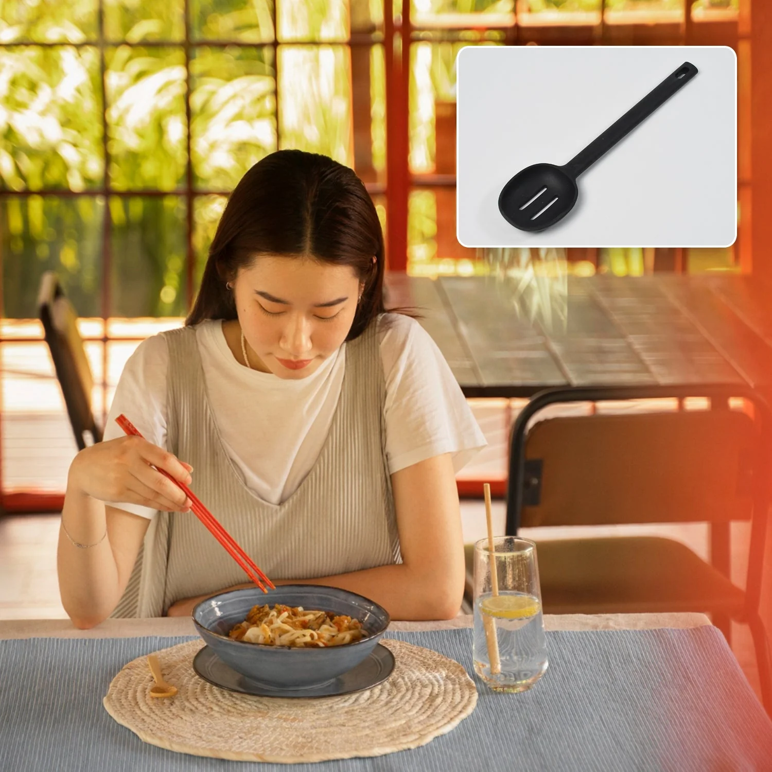 Silicone Non-Stick Heat Resistant Kitchen Spoon ( 1PC ) - Image 4