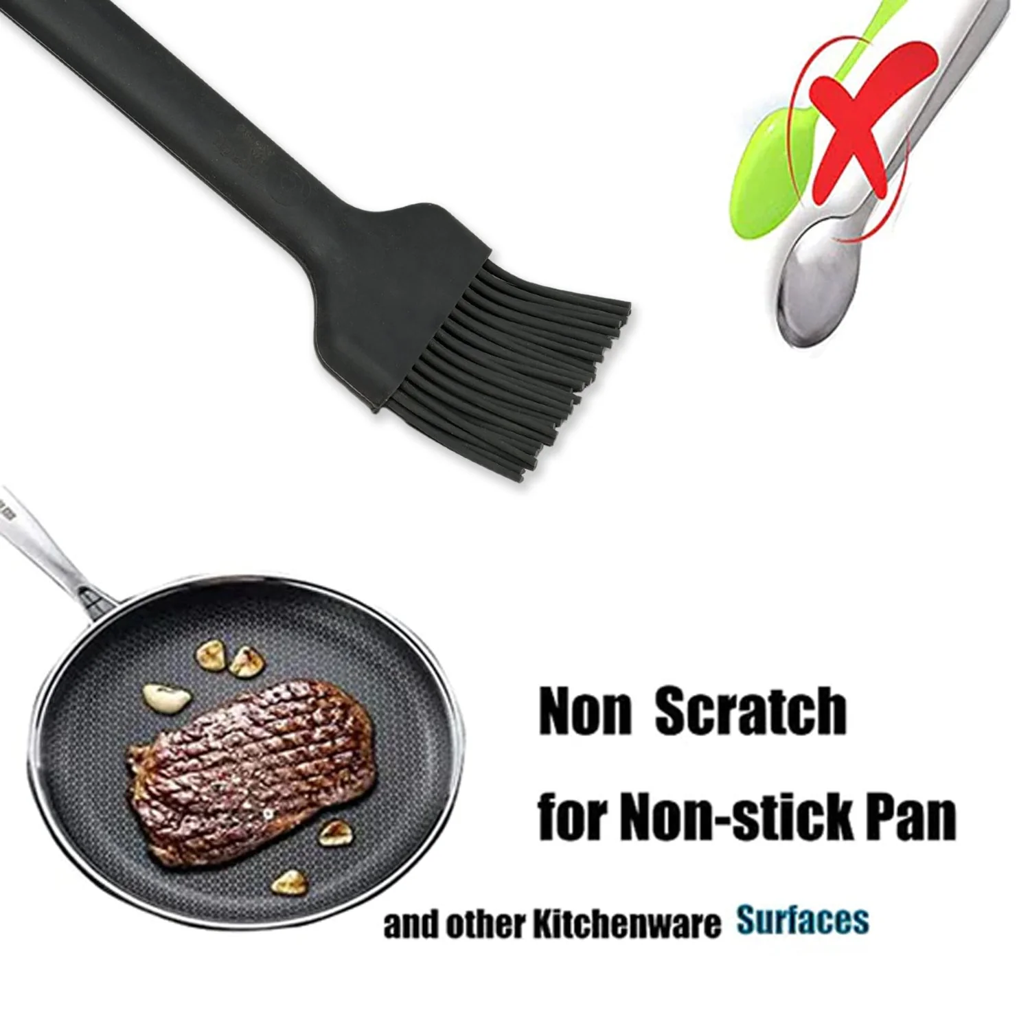 Silicone BBQ Basting & Baking Brush for Cooking, Pastry, Bread & Grill - Image 3