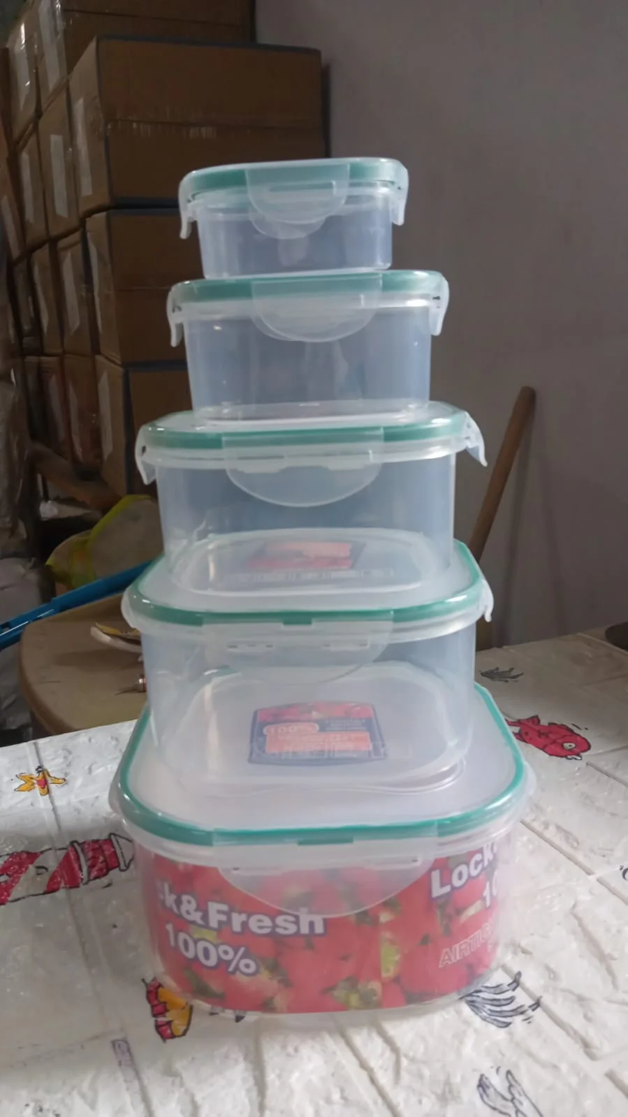 Kitchen Storage Containers Set – Fridge Organizer Lunch Boxes (5 Pcs) - Image 10