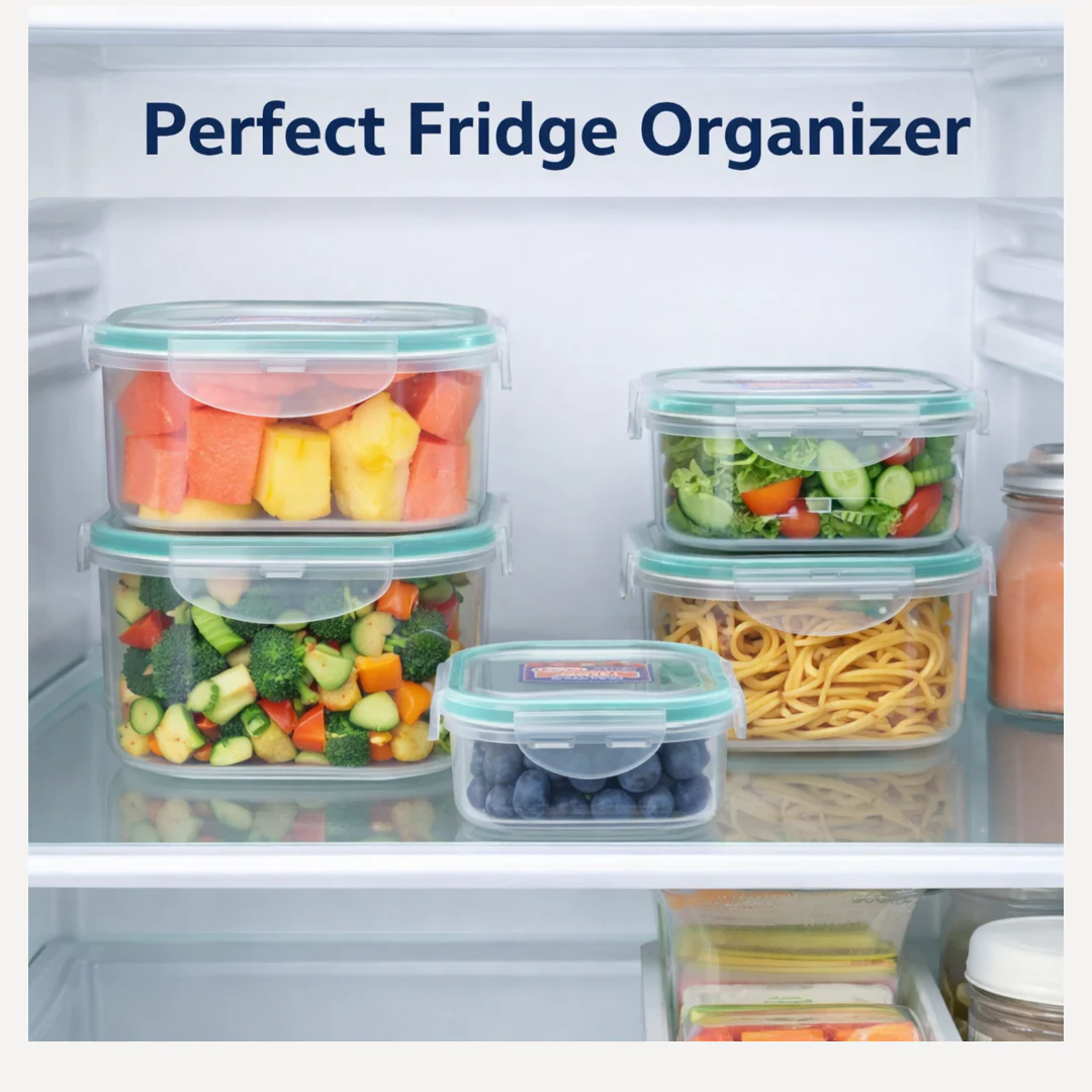 Kitchen Storage Containers Set – Fridge Organizer Lunch Boxes (5 Pcs) - Image 2