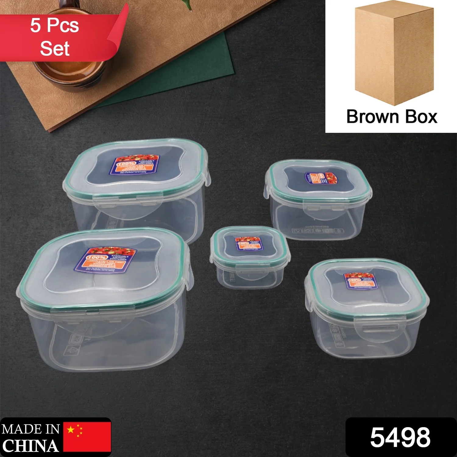Kitchen Storage Containers Set – Fridge Organizer Lunch Boxes (5 Pcs) - Image 5