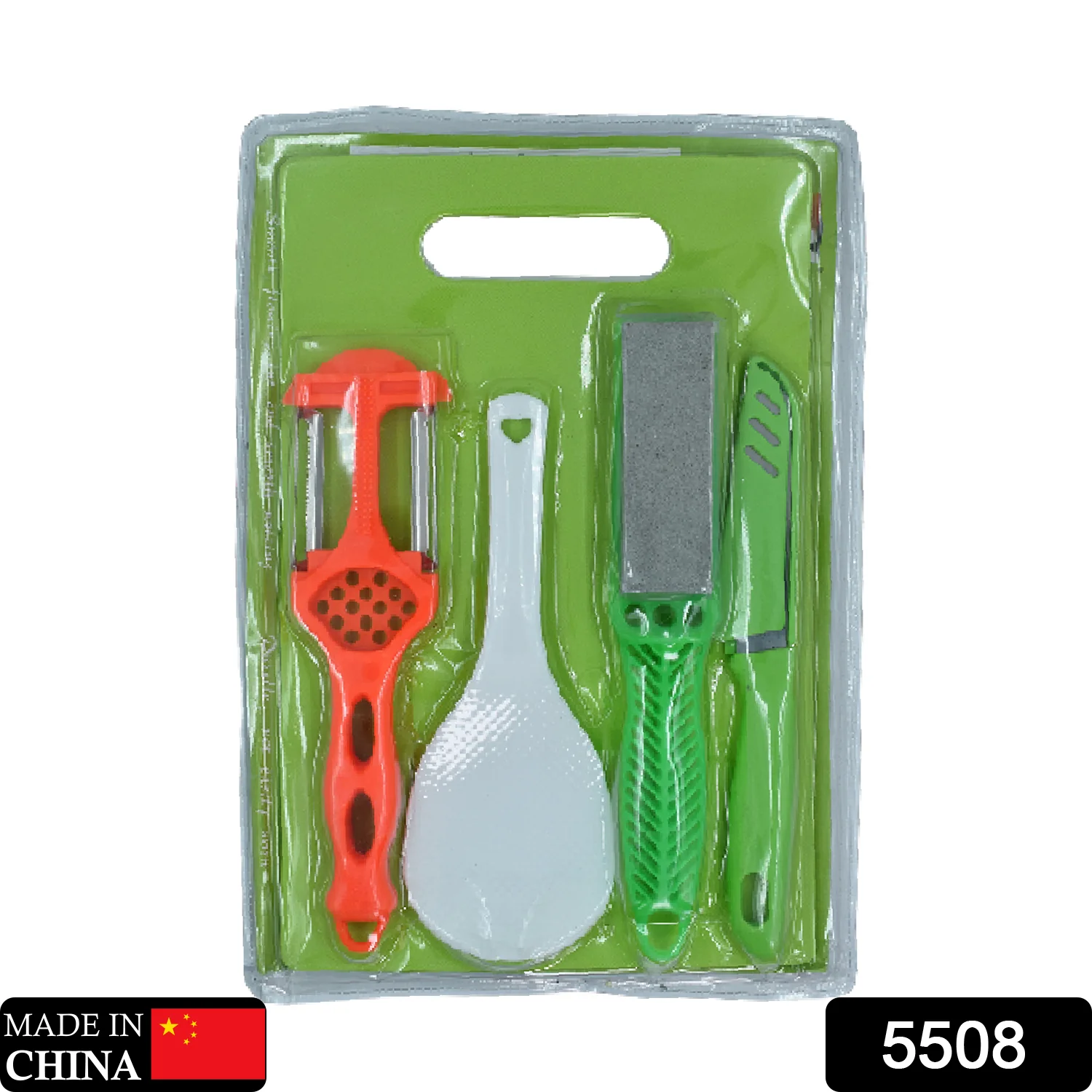 Plastic Chopping Board with Knife Set Scissor and Wine Opener for  Cutting - Image 2