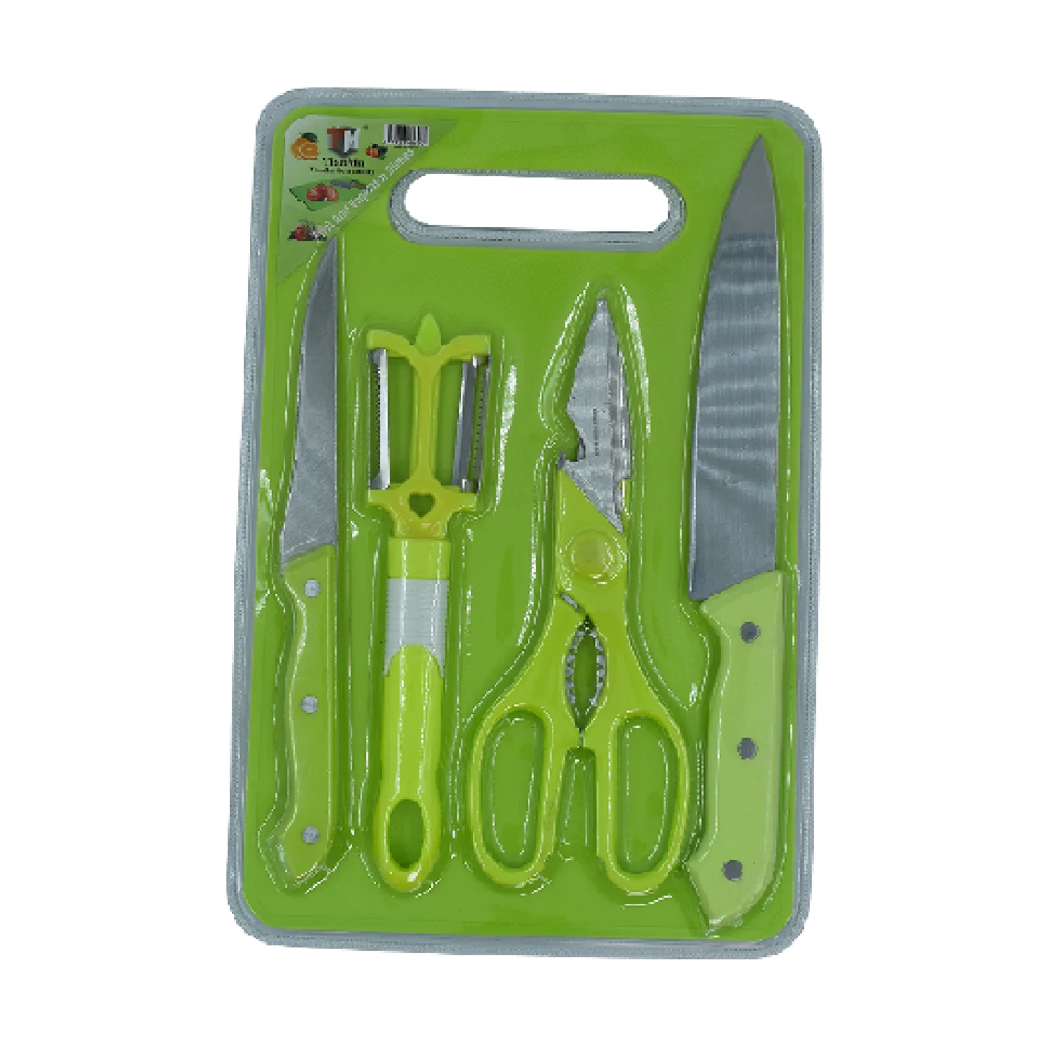 Plastic Chopping Board with Knife Set Scissor and Wine Opener for  Cutting - Image 8