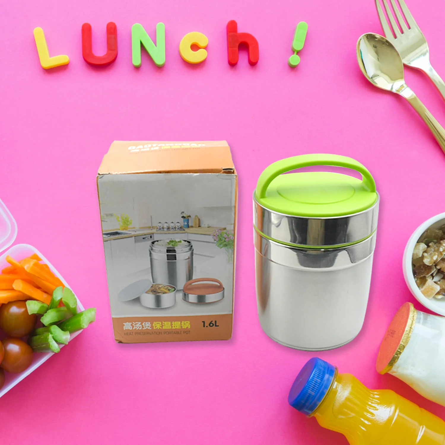 LEAK-PROOF THERMOS FLASK FOR HOT FOOD,  VACUUM INSULATED LUNCH BOX  (1.6 L) - Image 7