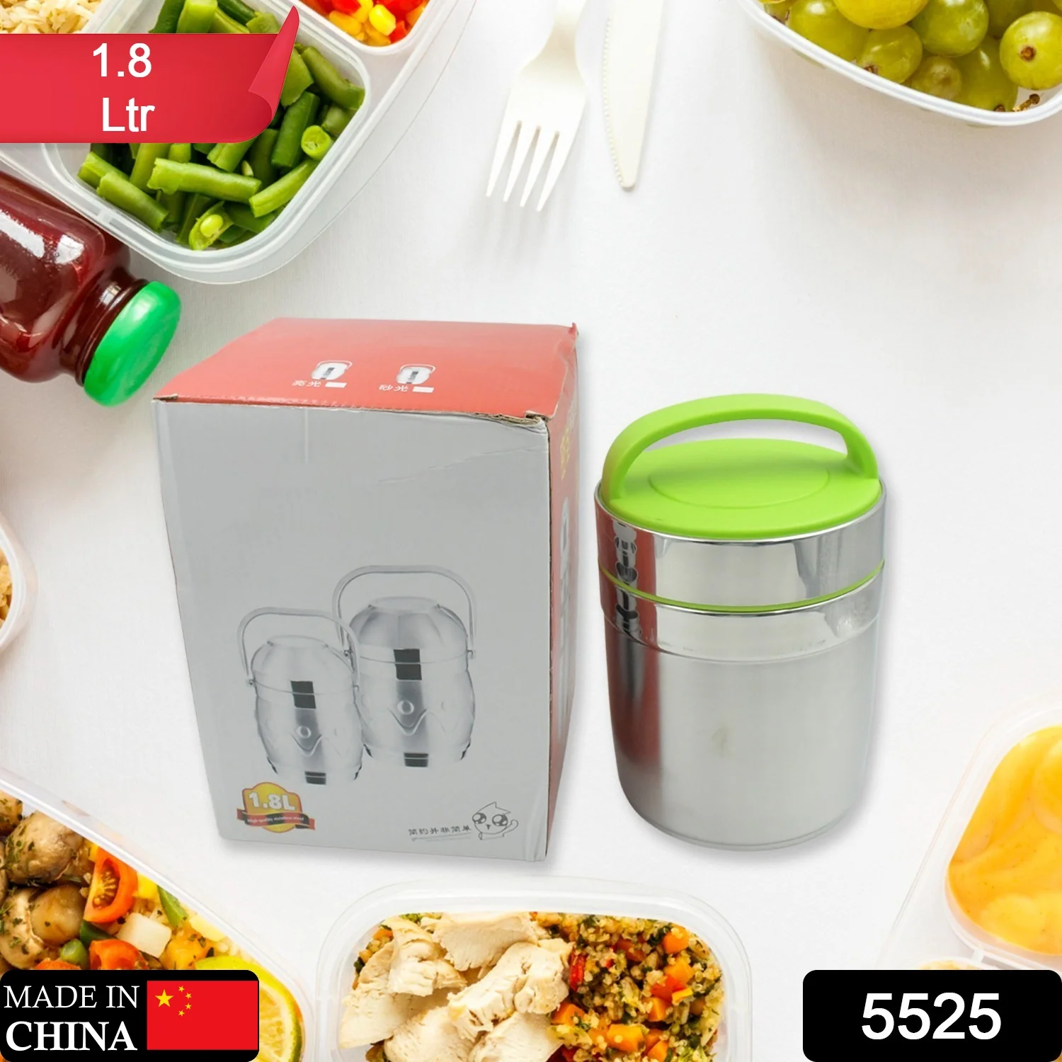 LEAK-PROOF THERMOS FLASK FOR HOT FOOD, VACUUM INSULATED LUNCH BOX (1.8 L) - Image 2