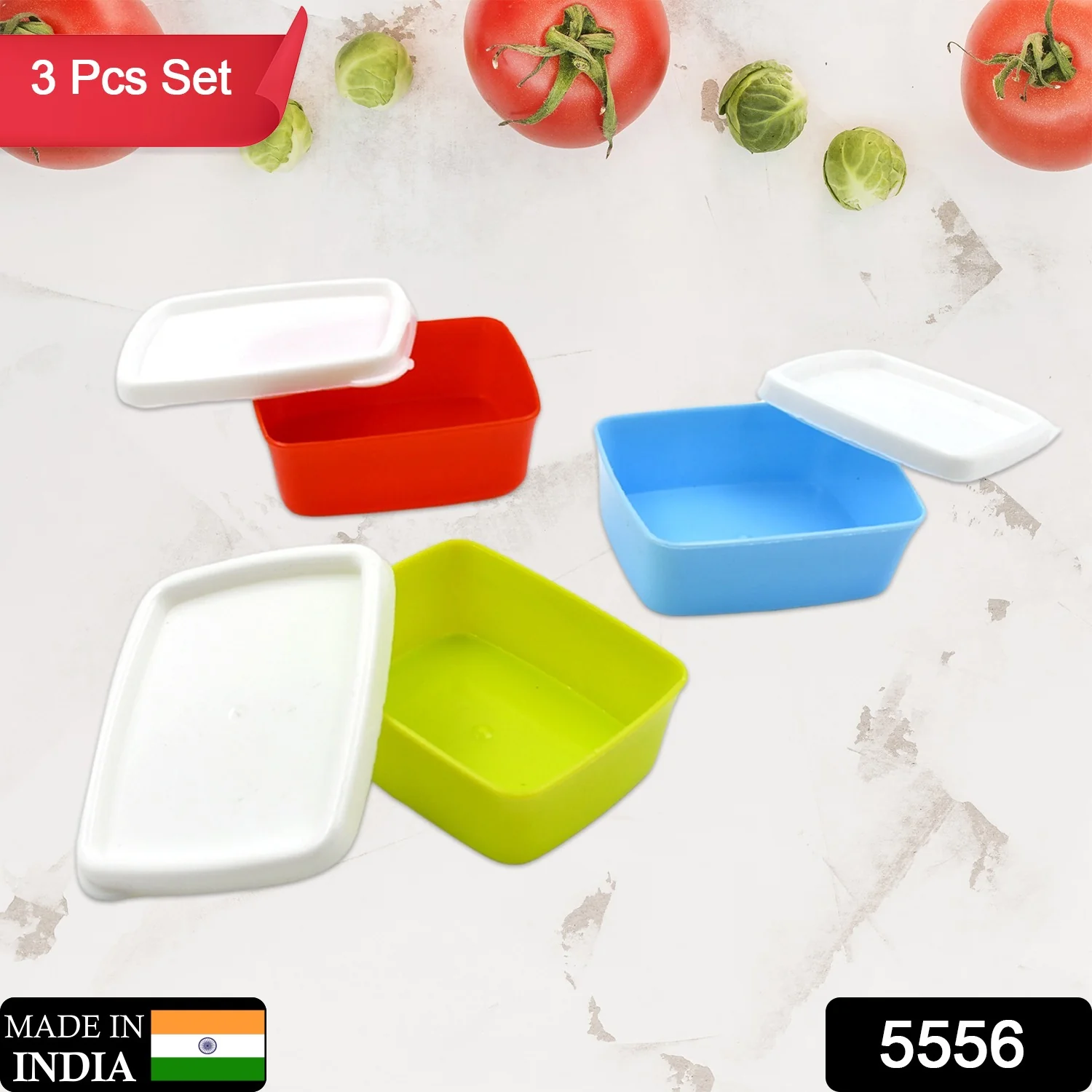 3-Piece Multicolor Airtight Container Set – Rectangular Food & Fridge Storage - Image 7
