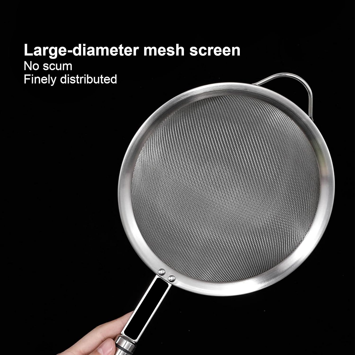 Mesh Sieve Quality Stainless Steel Fine Mesh Strainer with Sturdy Handle and Hook - Image 5