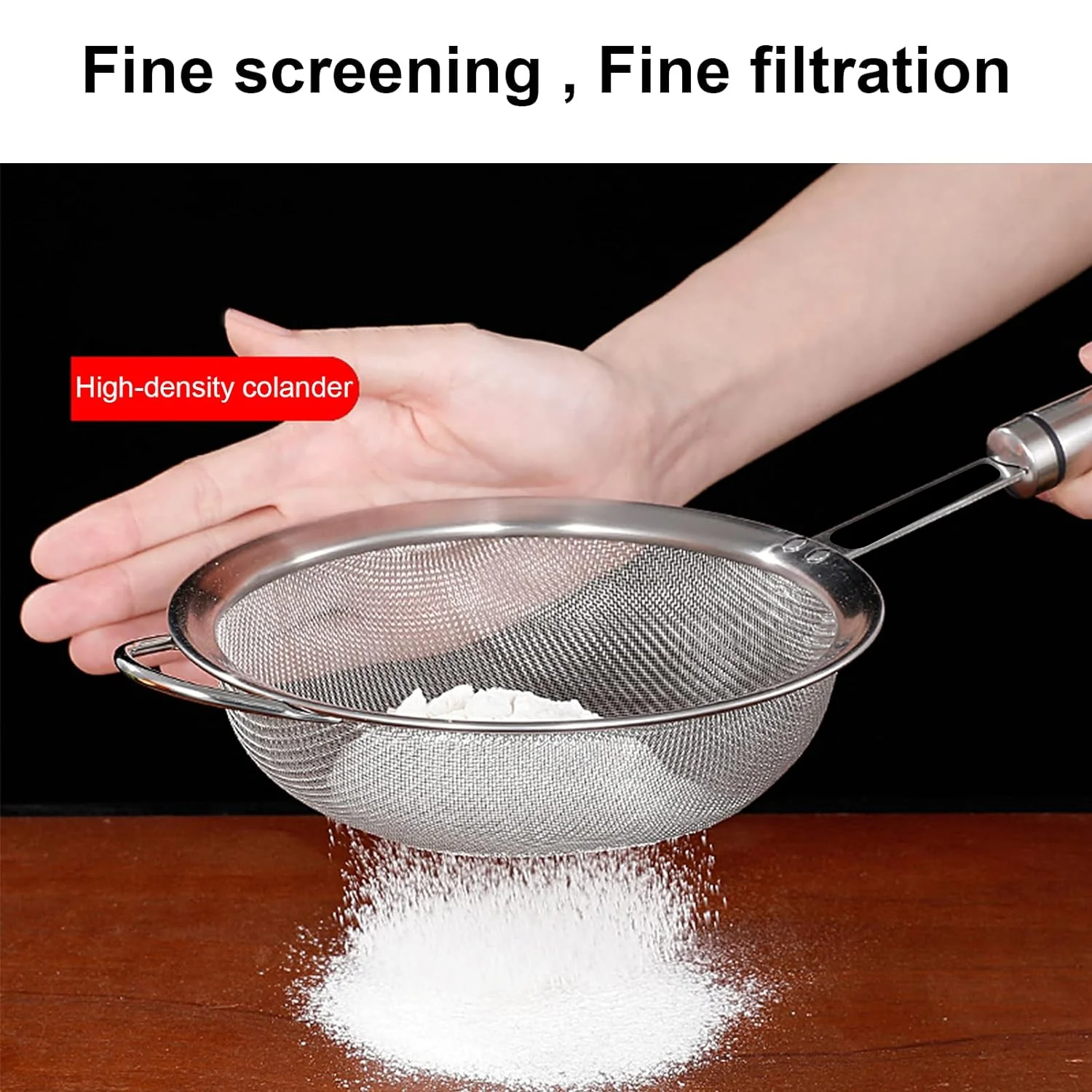 Mesh Sieve Quality Stainless Steel Fine Mesh Strainer with Sturdy Handle and Hook - Image 7