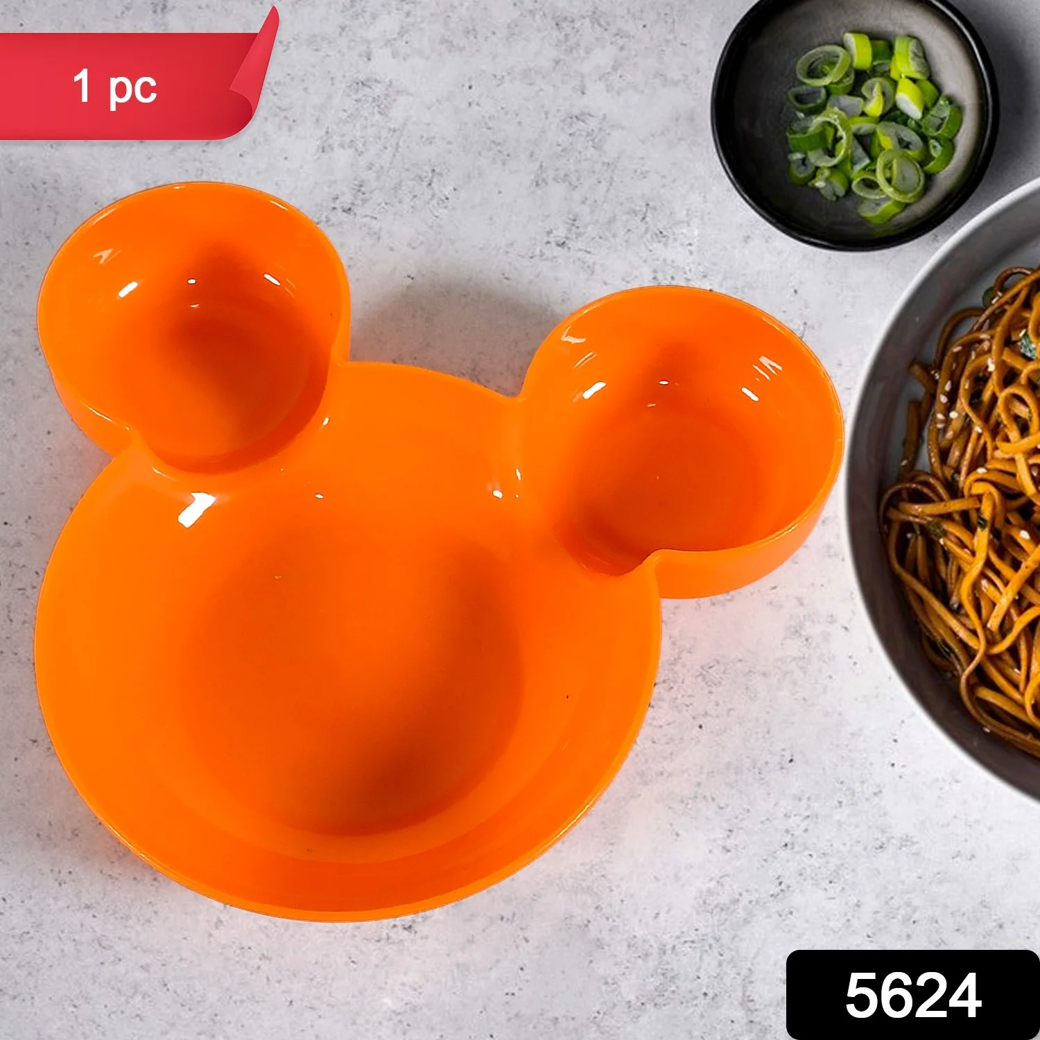 Mickey Mouse Shape Plates for Kids, Kids, Baby Cartoon Bowl Plate (1 Pc) - Image 2