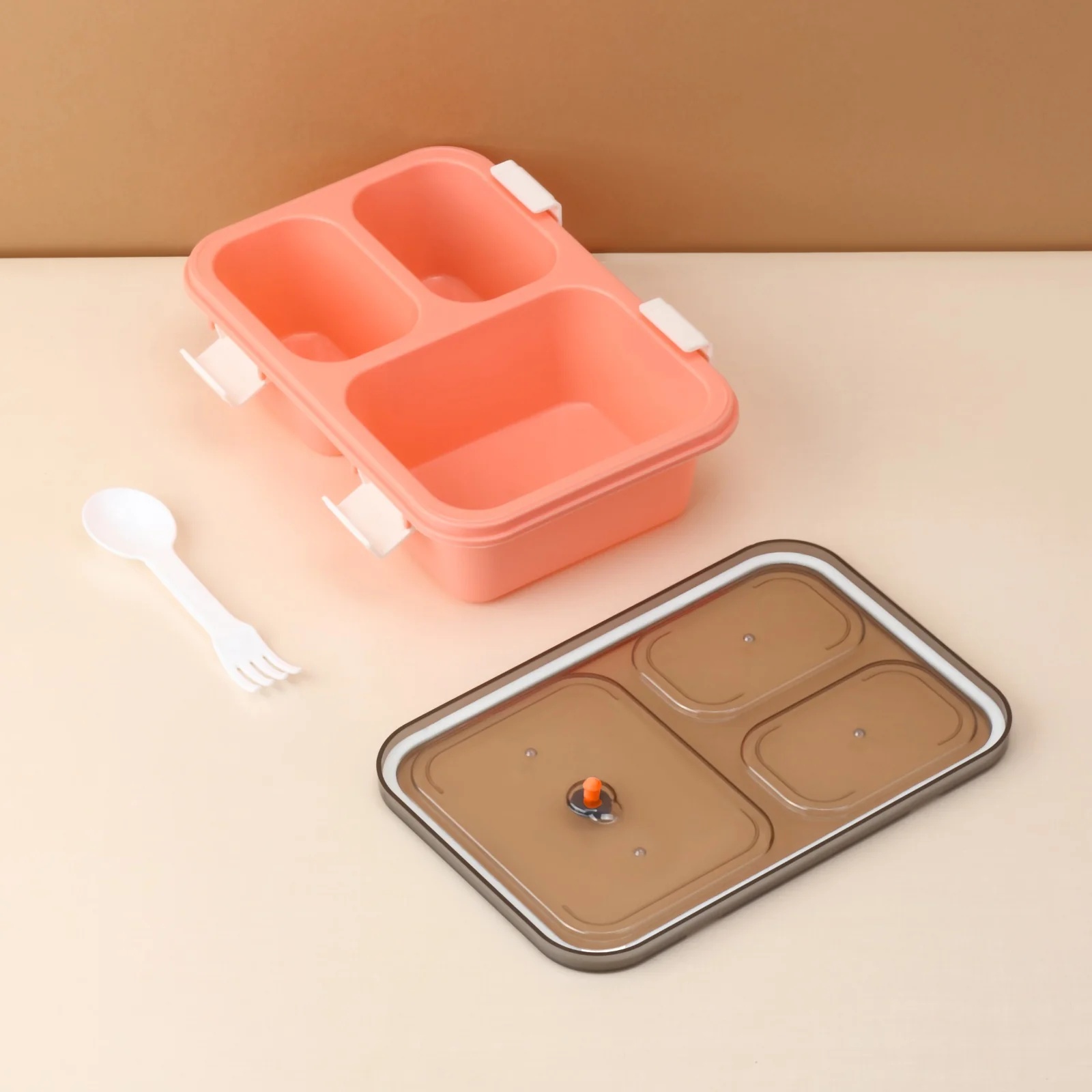 Plastic Lunch Box for Kids, Lunch Box (3 Compartment Lunch Box) - Image 4