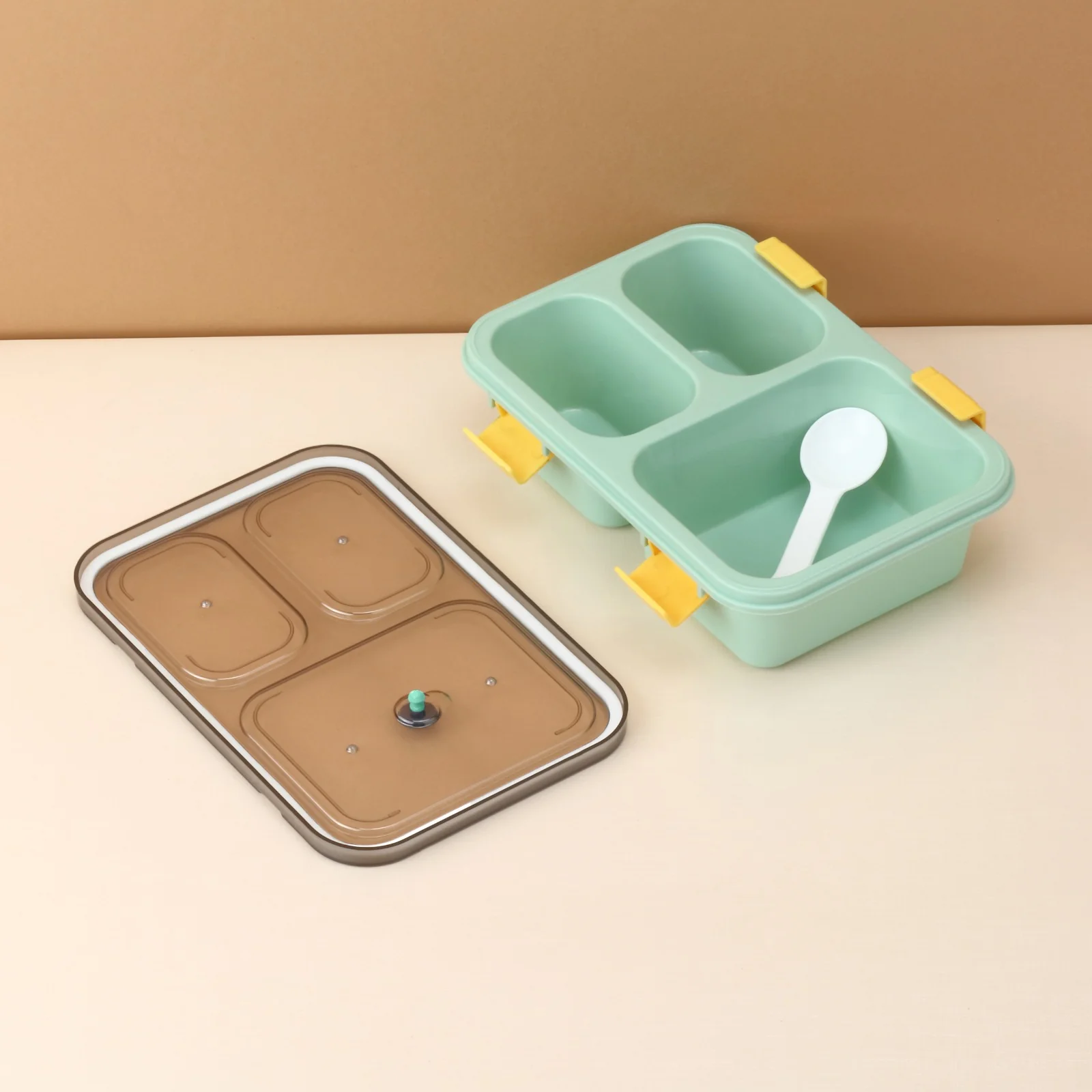Plastic Lunch Box for Kids, Lunch Box (3 Compartment Lunch Box) - Image 6