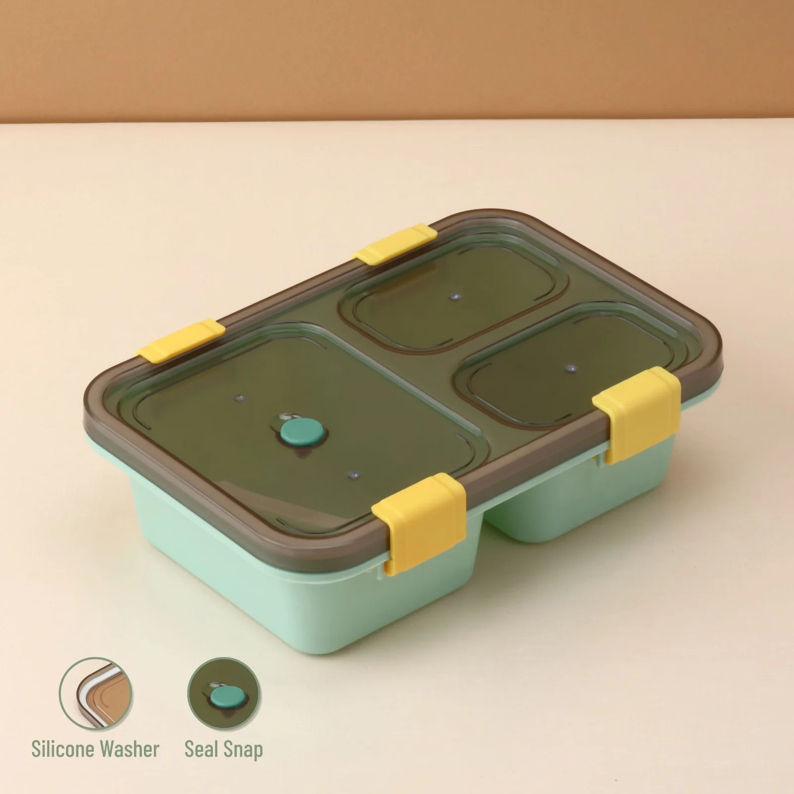 Plastic Lunch Box for Kids, Lunch Box (3 Compartment Lunch Box) - Image 8