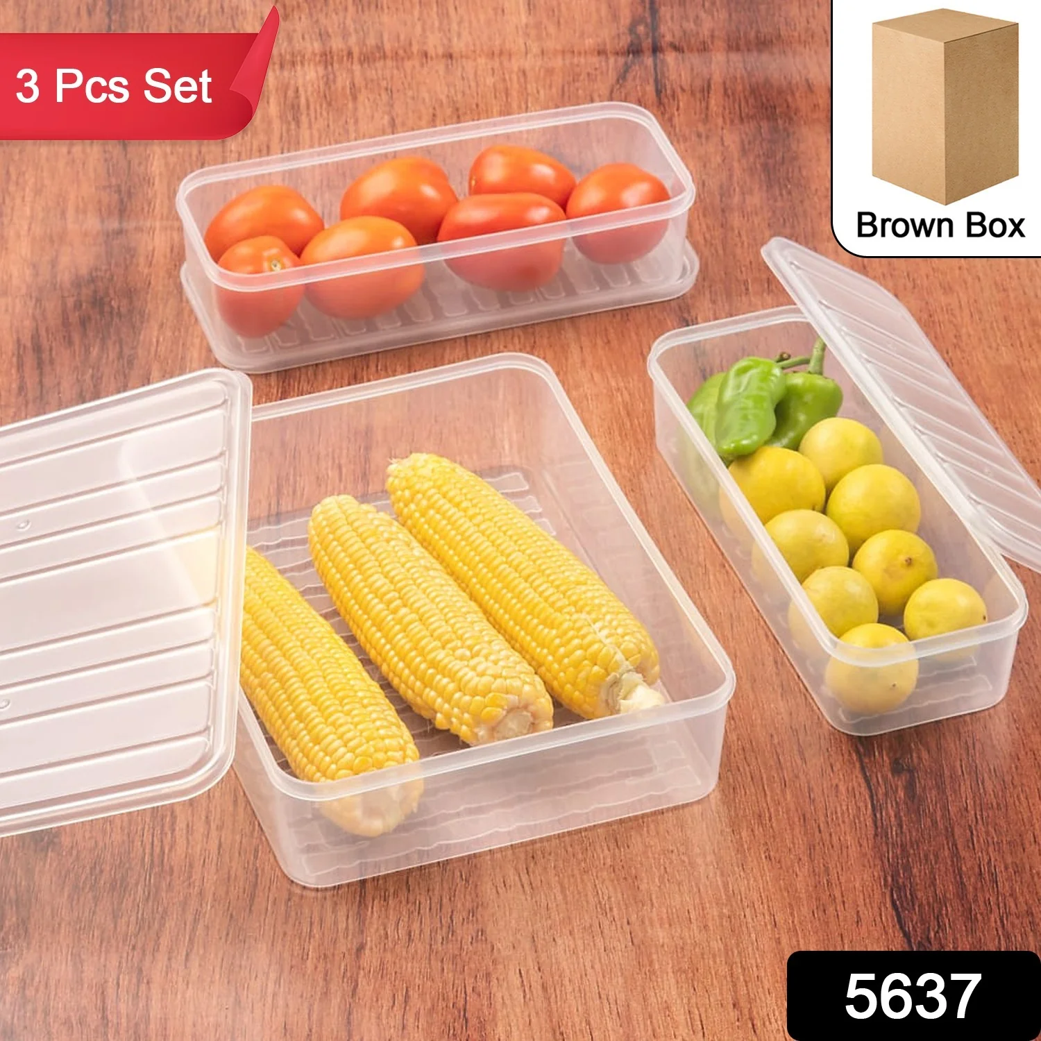 Plastic Food Storage Container for Fridge, fridge storage boxes with Lid Stackable Fridge Storage Containers freeze organizer items and storage, vegetable storage box for fridge, (3 Pcs set) - Image 2