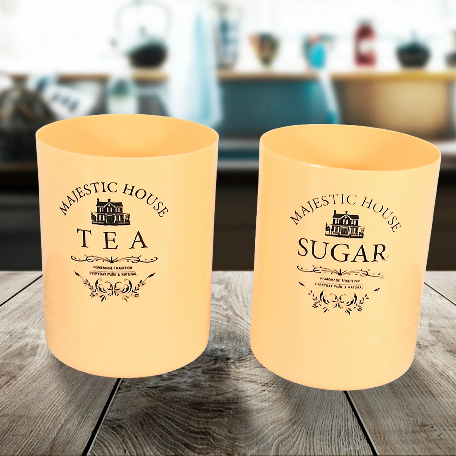 Accurate Seal Tea Sugar Coffee Container, Plastic Damru Shaped Tea, Coffee, Sugar Canisters Jar, New Airtight Food Seal Containers for Salt, Dry Fruit, Grocery 2 Section (800 ML Approx) - Image 5