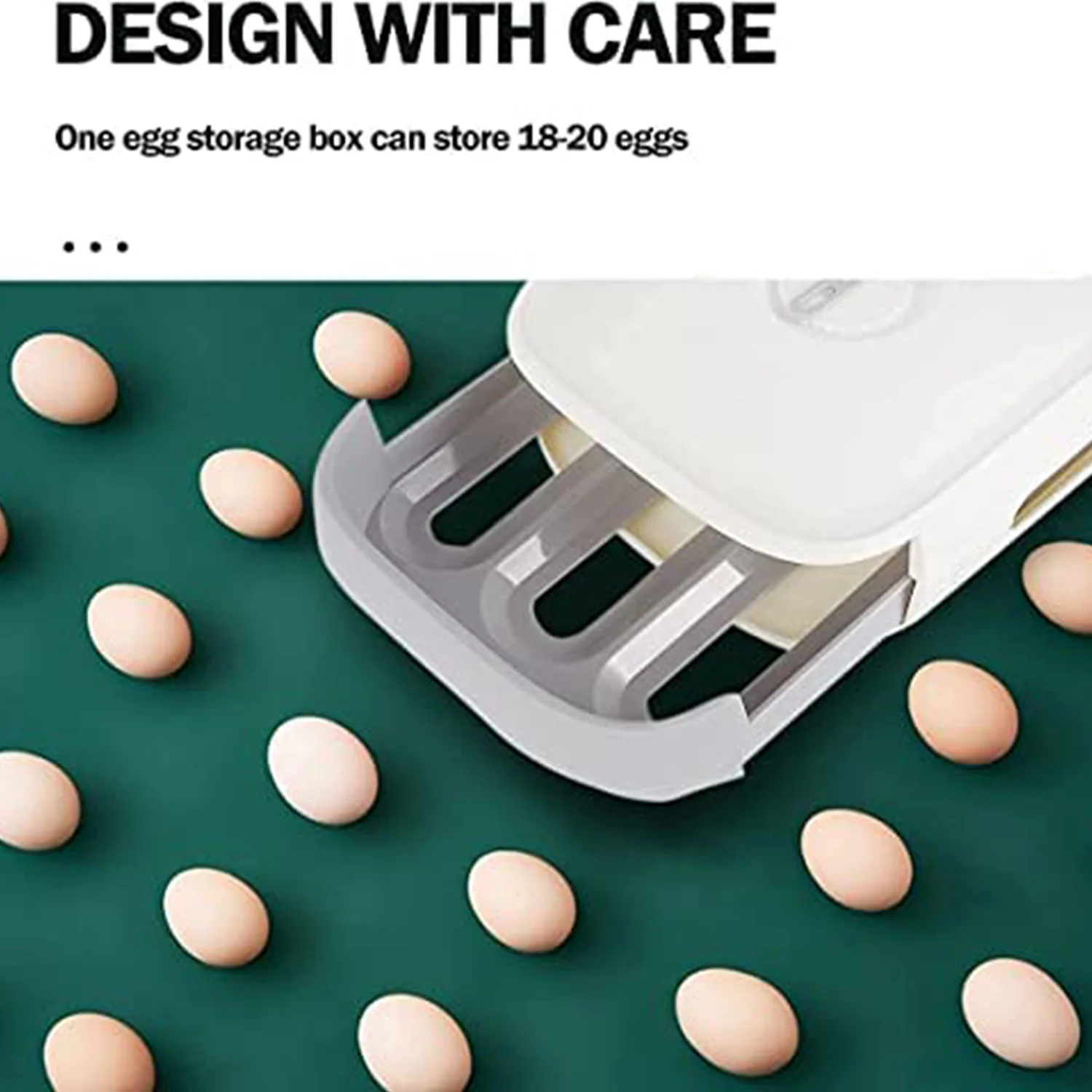 Plastic Egg Storage Box Drawer Style Fridge Organizer Tray (1 Pc) - Image 6